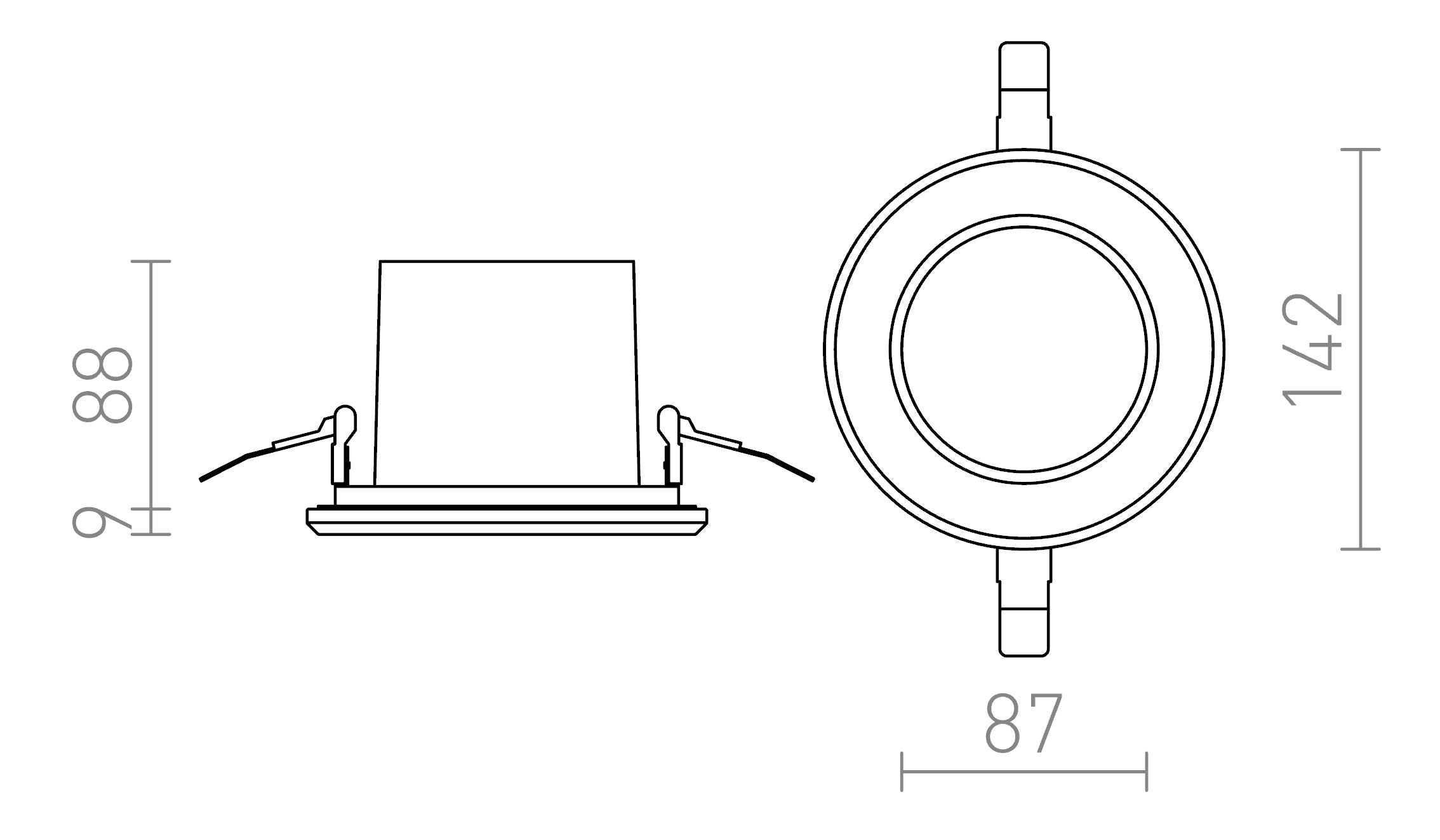 NAVY recessed lamp - Product sketch