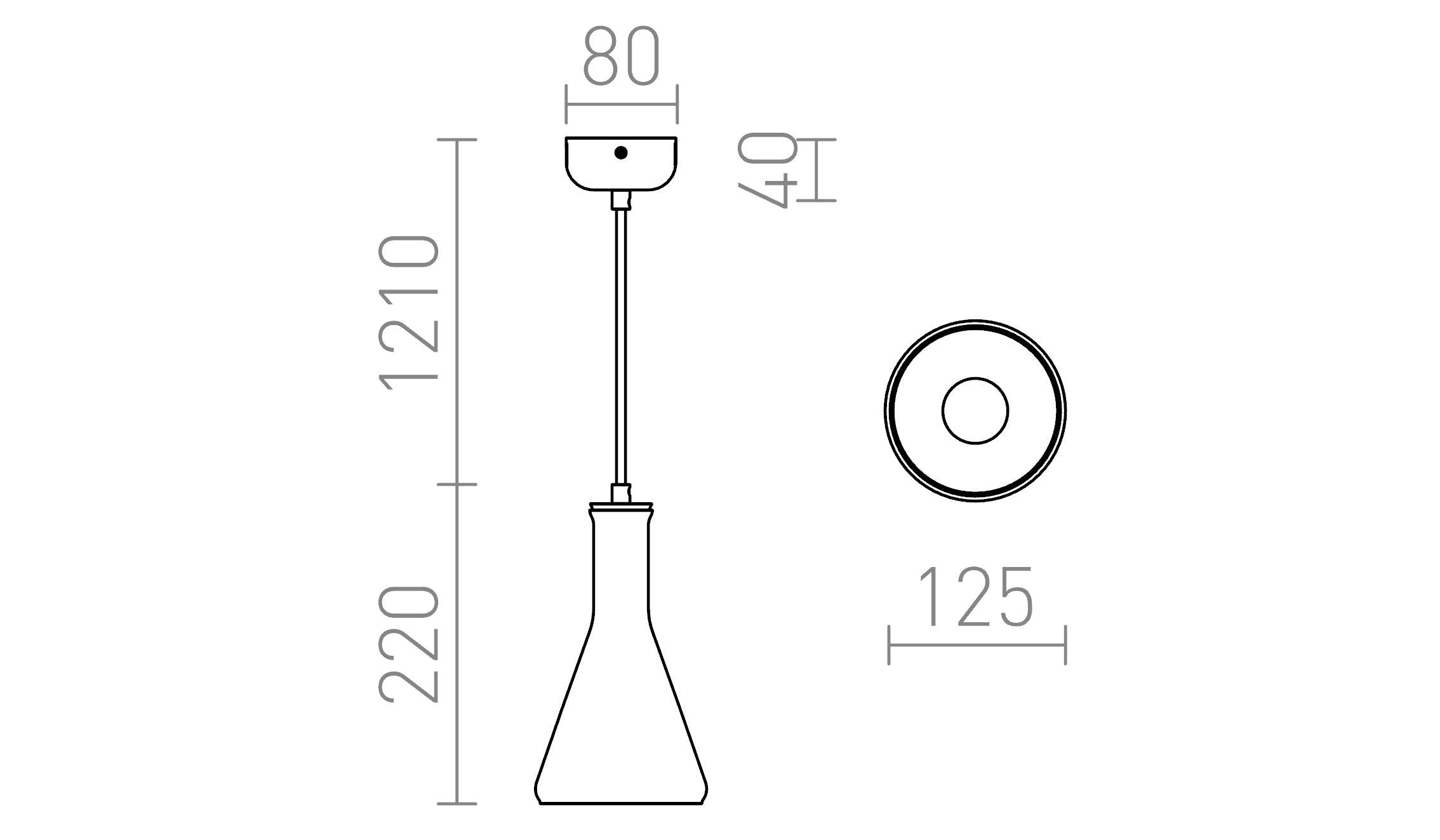 PULIRE CON κρεμαστό λαμπτήρας - Product sketch