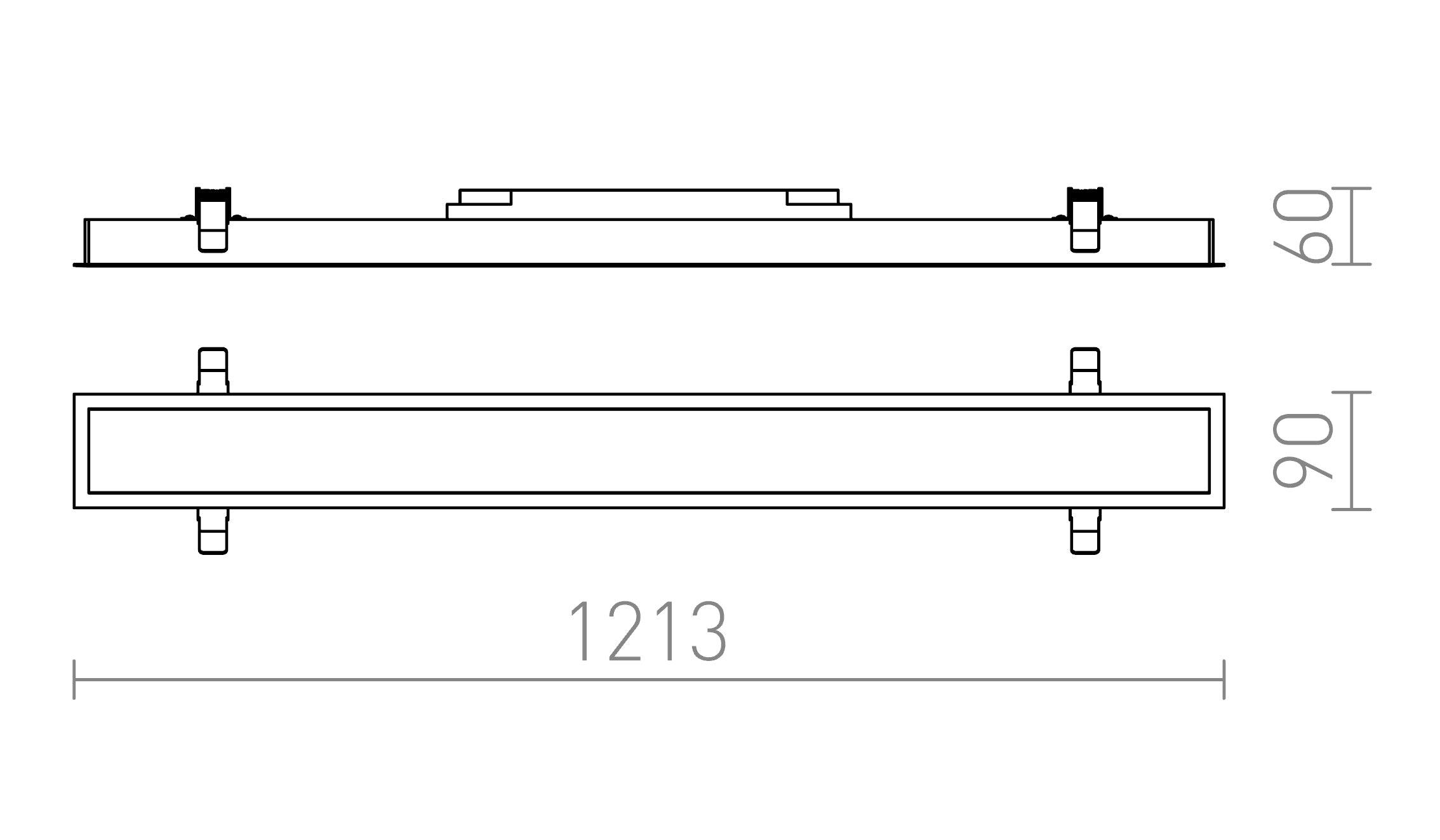 PESANTE 90 infälld lampa - Product sketch