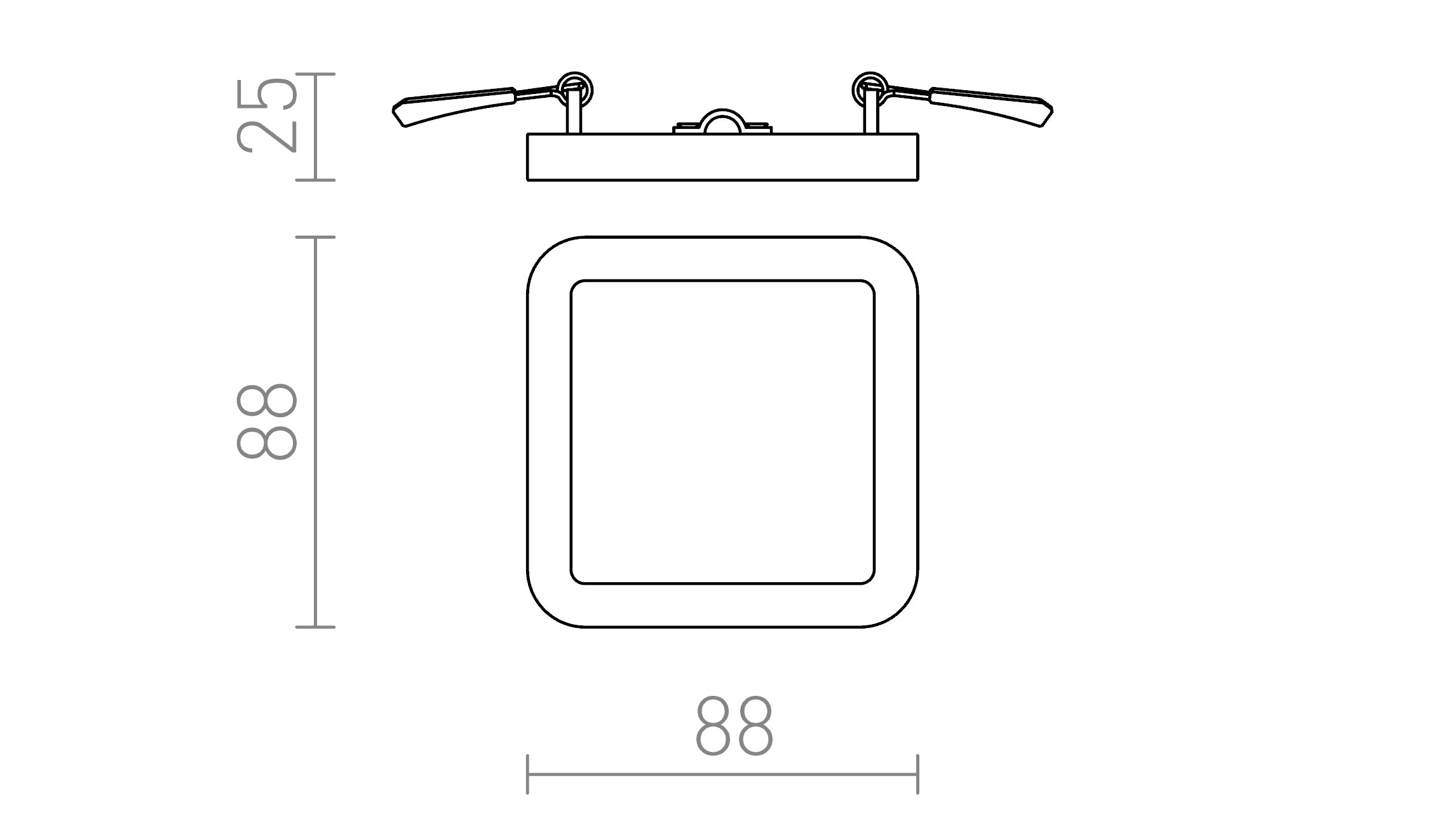 HUE SQ 9 da incasso lampada - Product sketch
