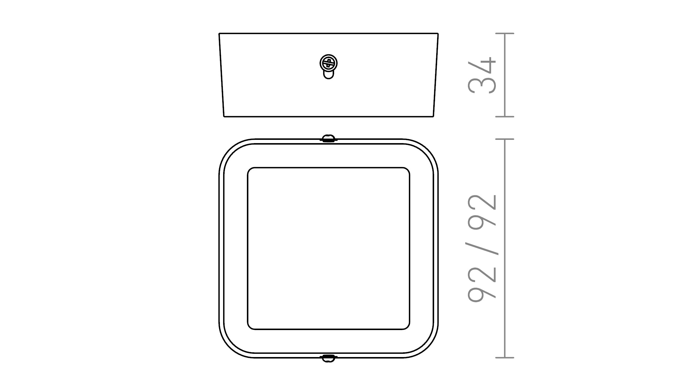 HUE SQ 9 sufitowa lampa - Product sketch