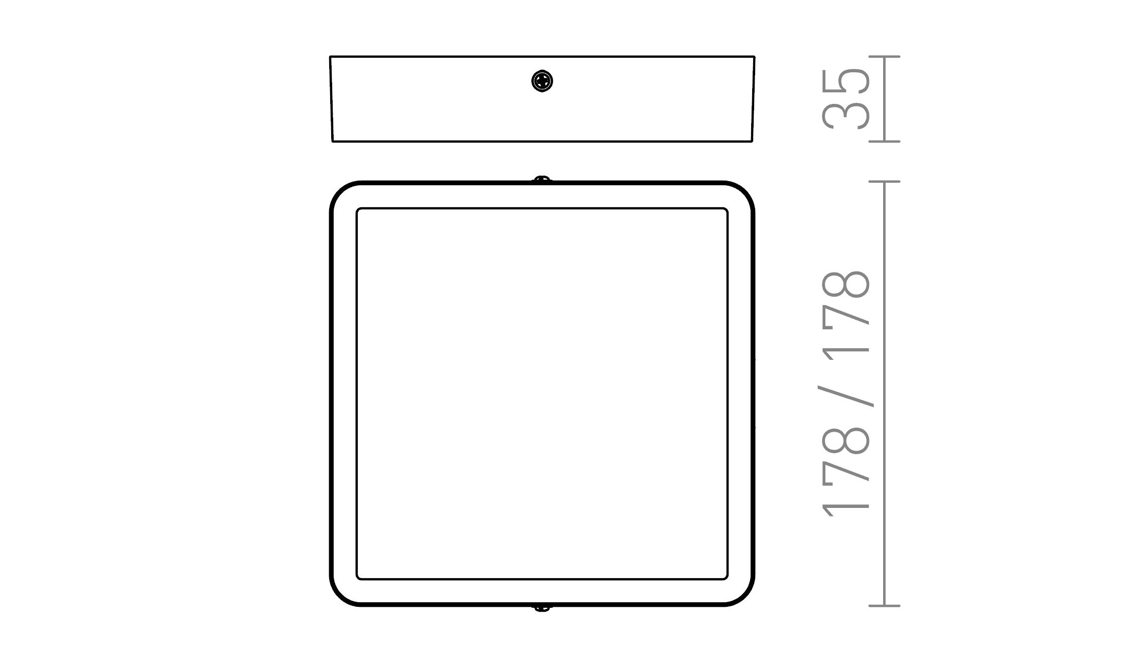 HUE SQ 17 stropná lampa - Product sketch