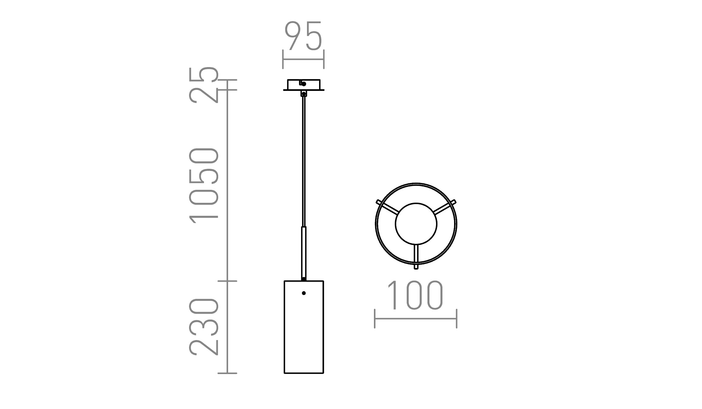 SANSSOUCI I viseča lampa - Product sketch