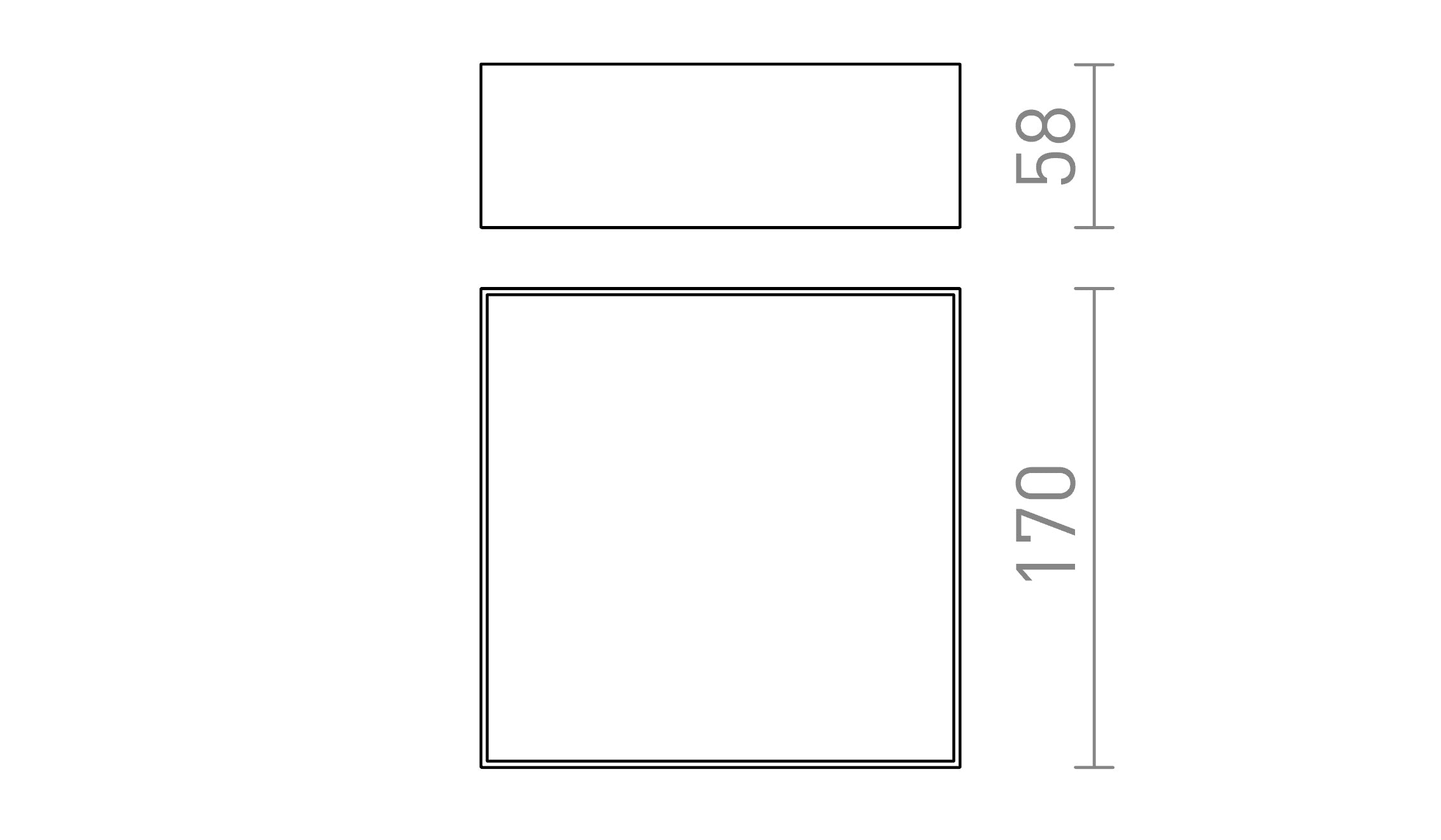 LARISA SQ 17 de tavan lampă - Product sketch