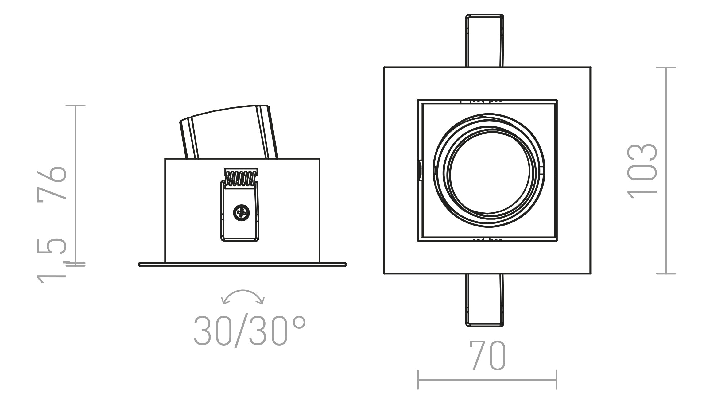 BONDY I Einbauleuchte lampe - Product sketch