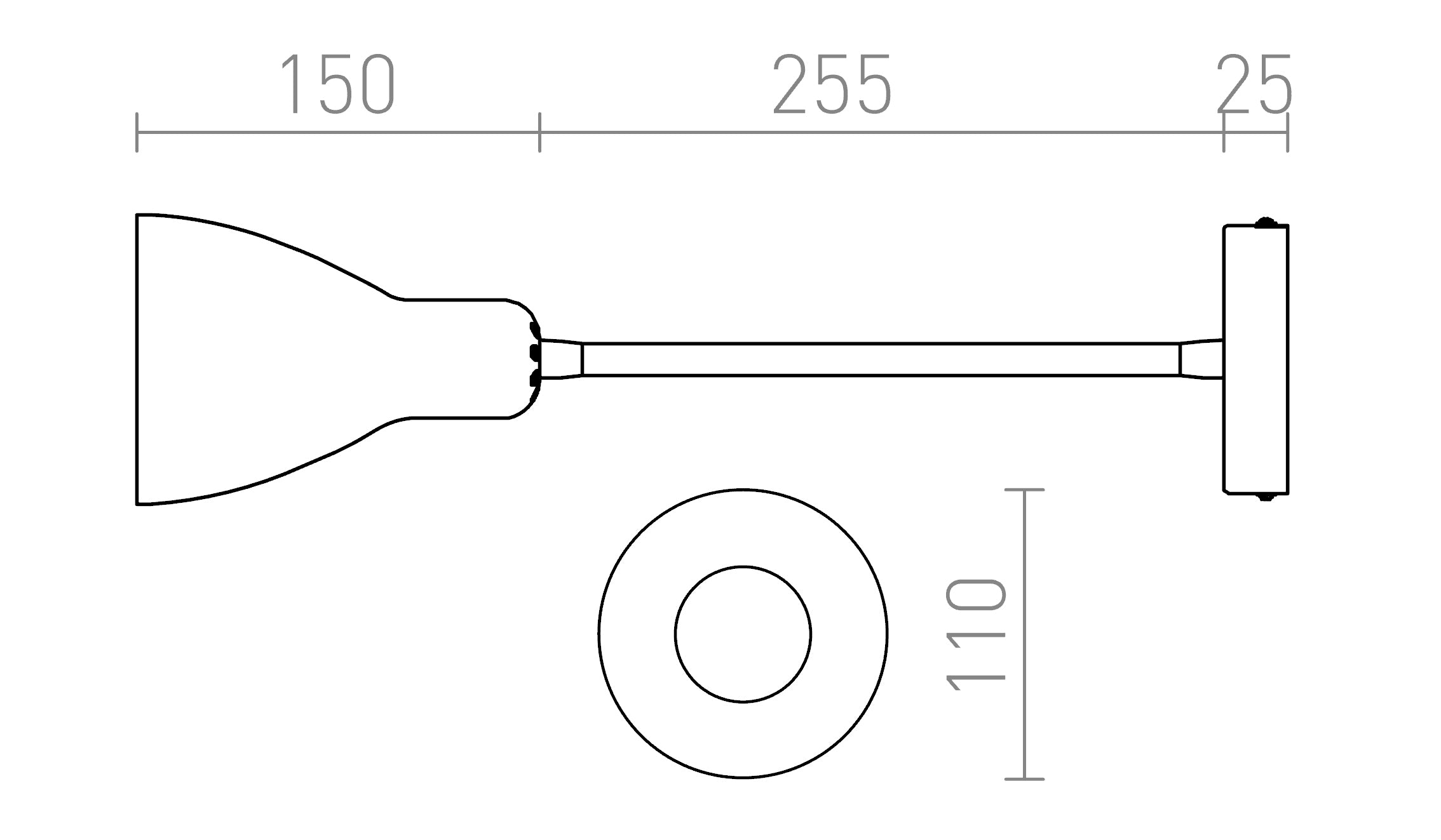 KAYA murale lampe - Product sketch