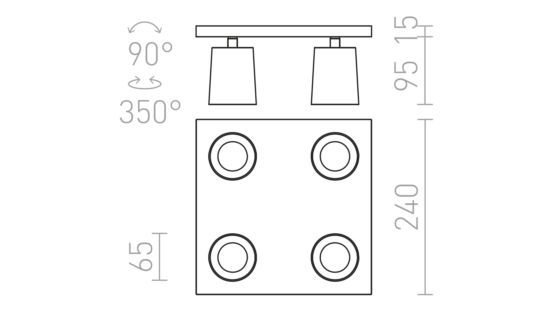 KENNY IV de techo lámpara - Product sketch