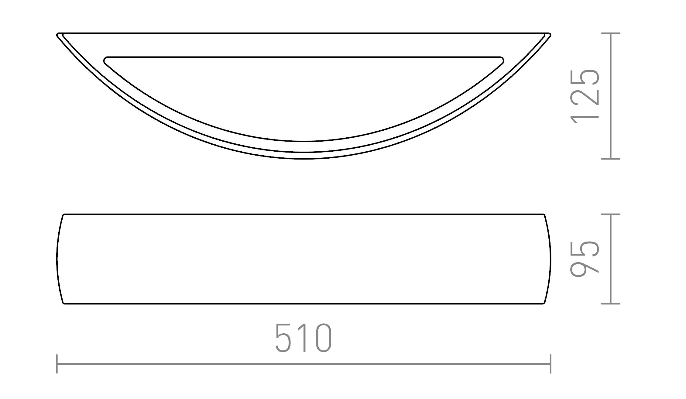 CRESCENT L ścienna lampa - Product sketch
