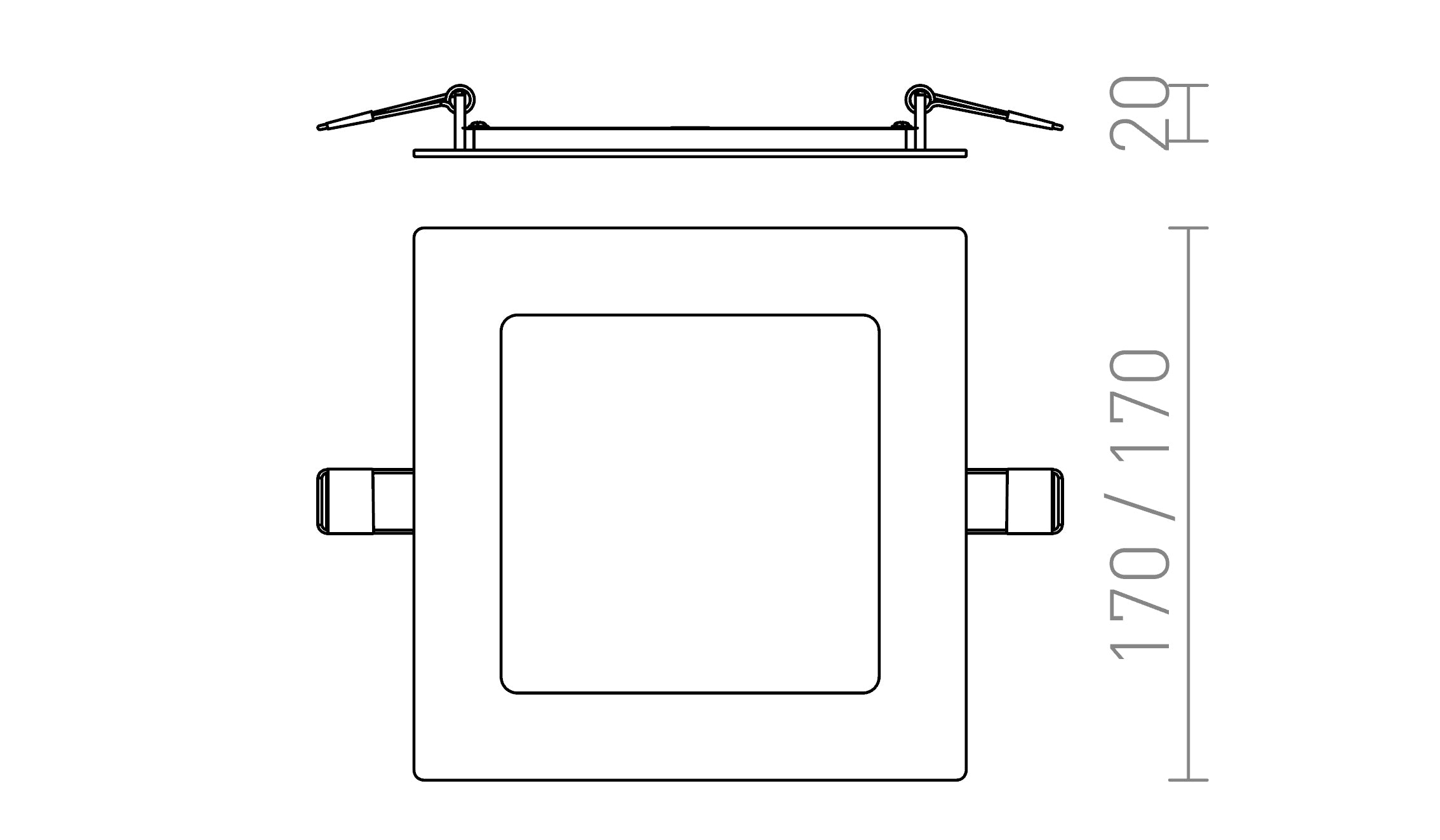 SOCORRO SQ 170 wpuszczana lampa - Product sketch