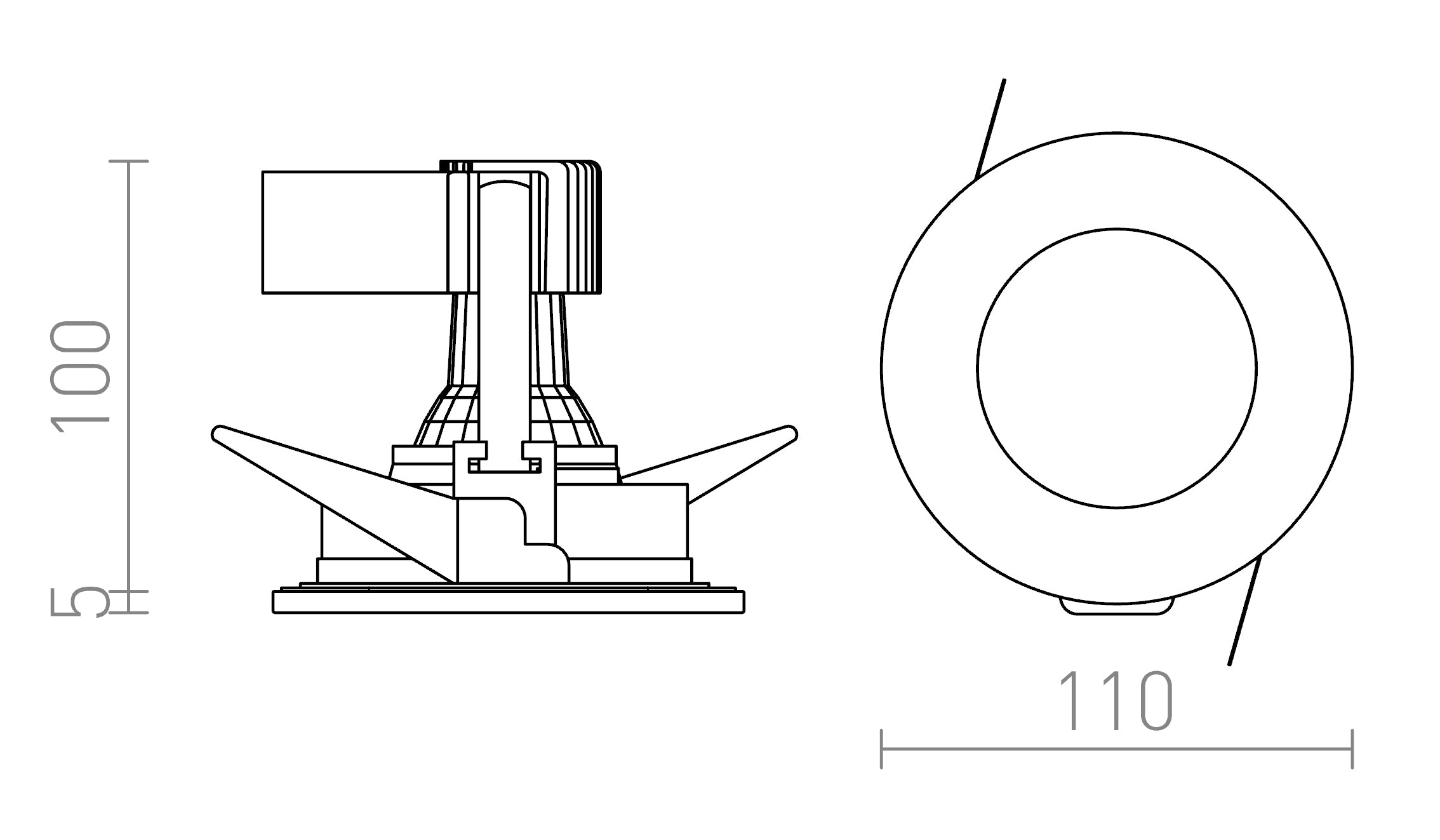 VERO inbouwlamp lamp - Product sketch