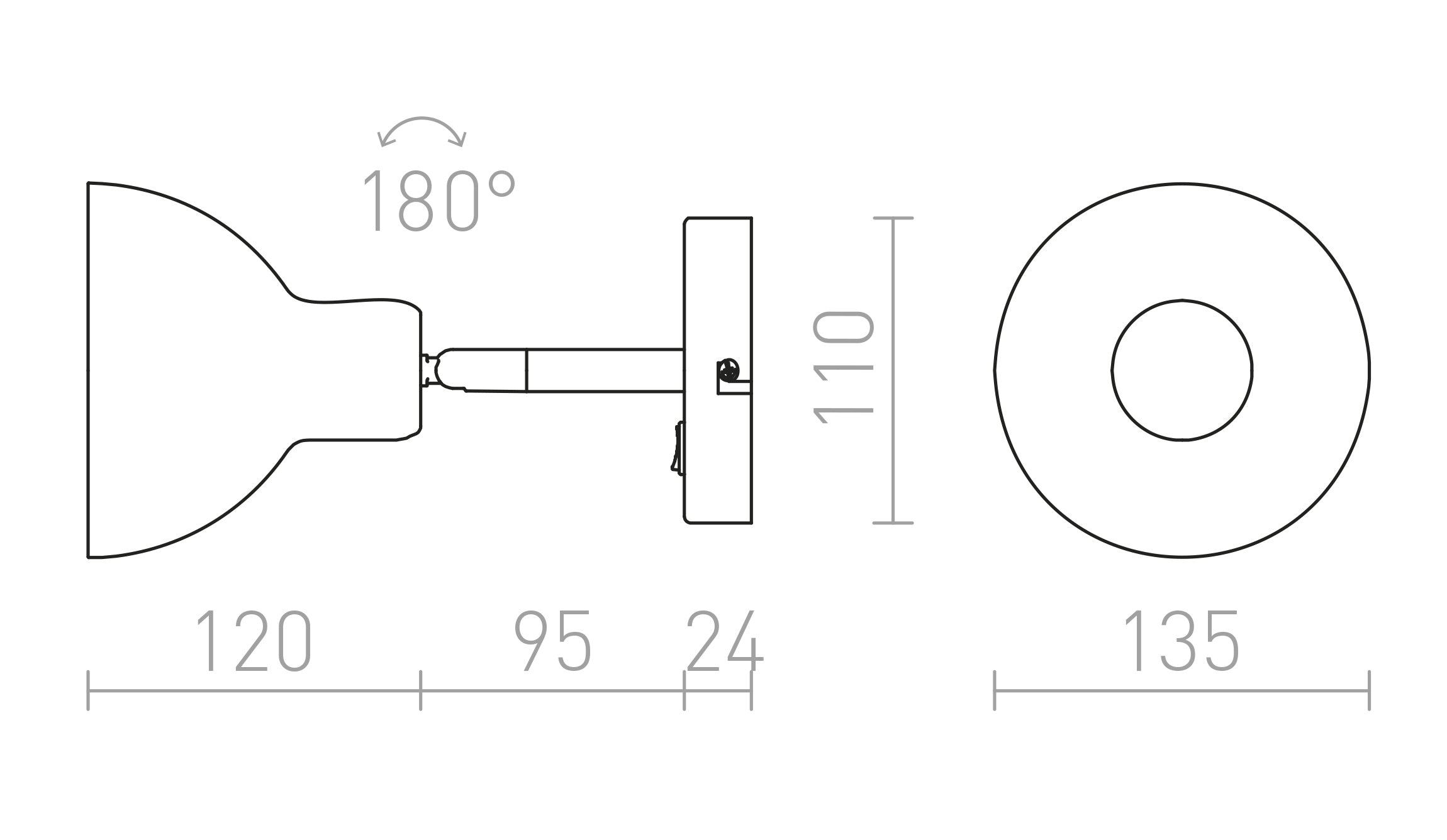 BAROQUE Wandleuchte lampe - Product sketch