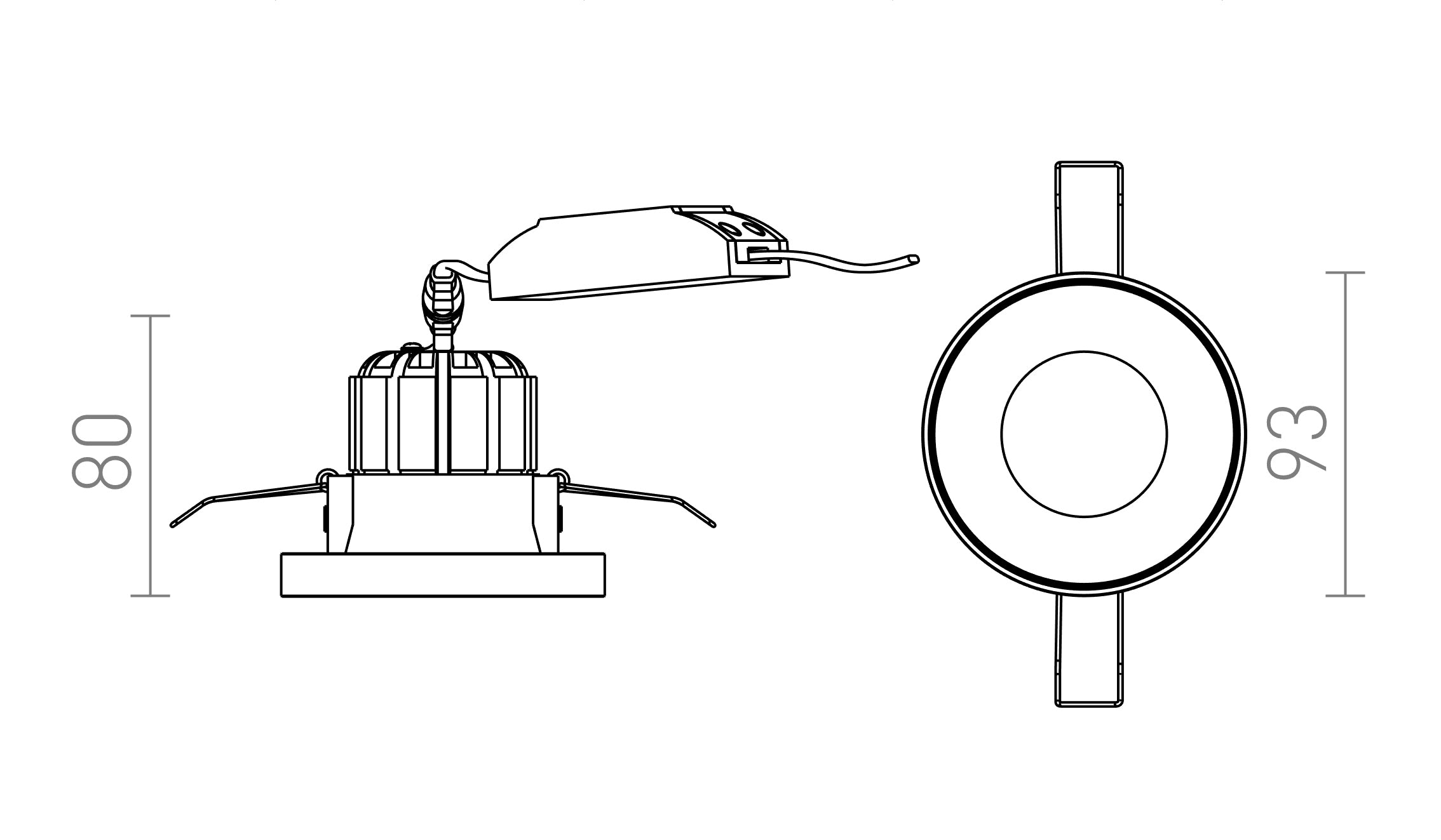 SHARM PLUS infälld lampa - Product sketch