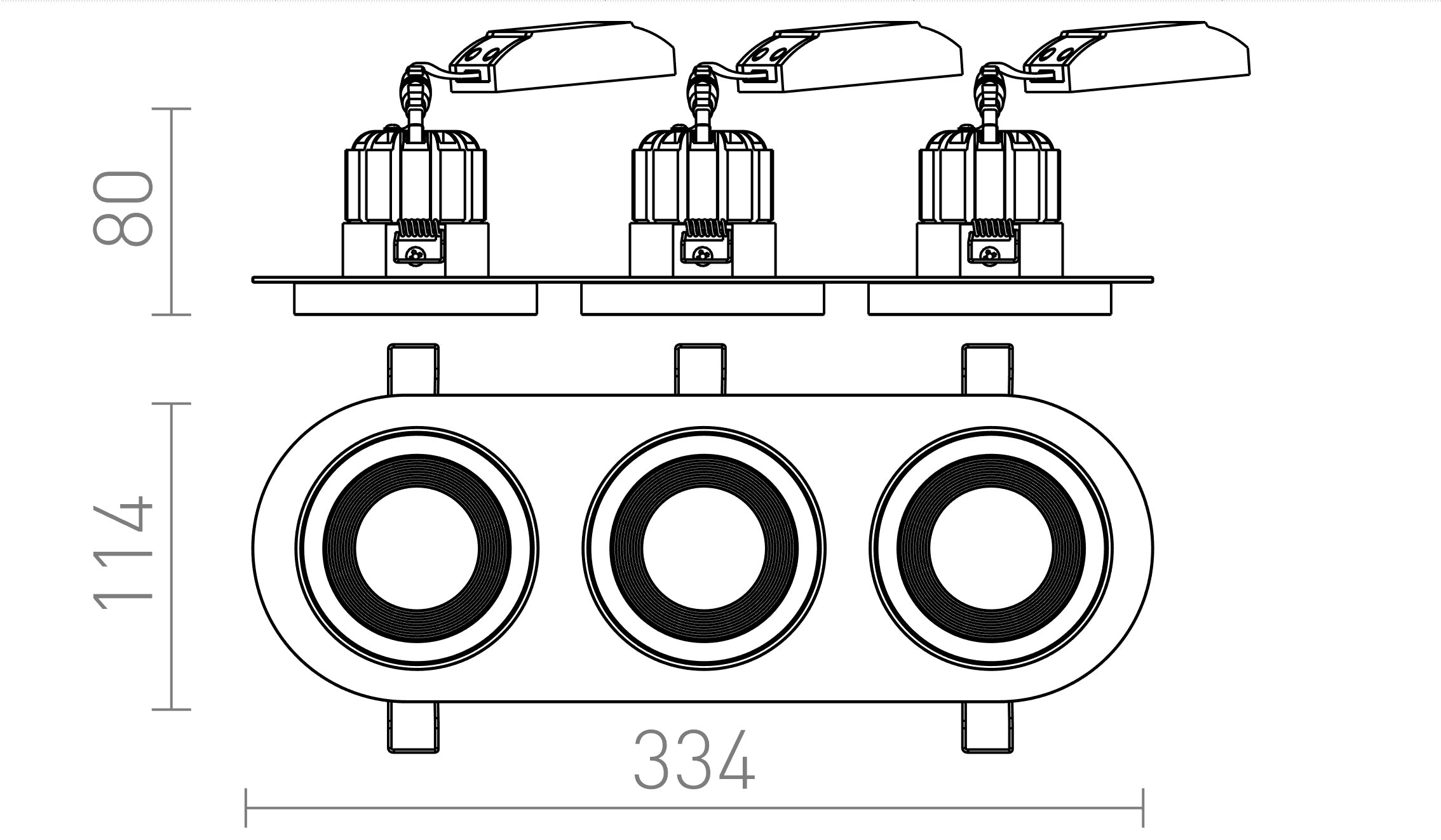 SHARM R III infälld lampa - Product sketch