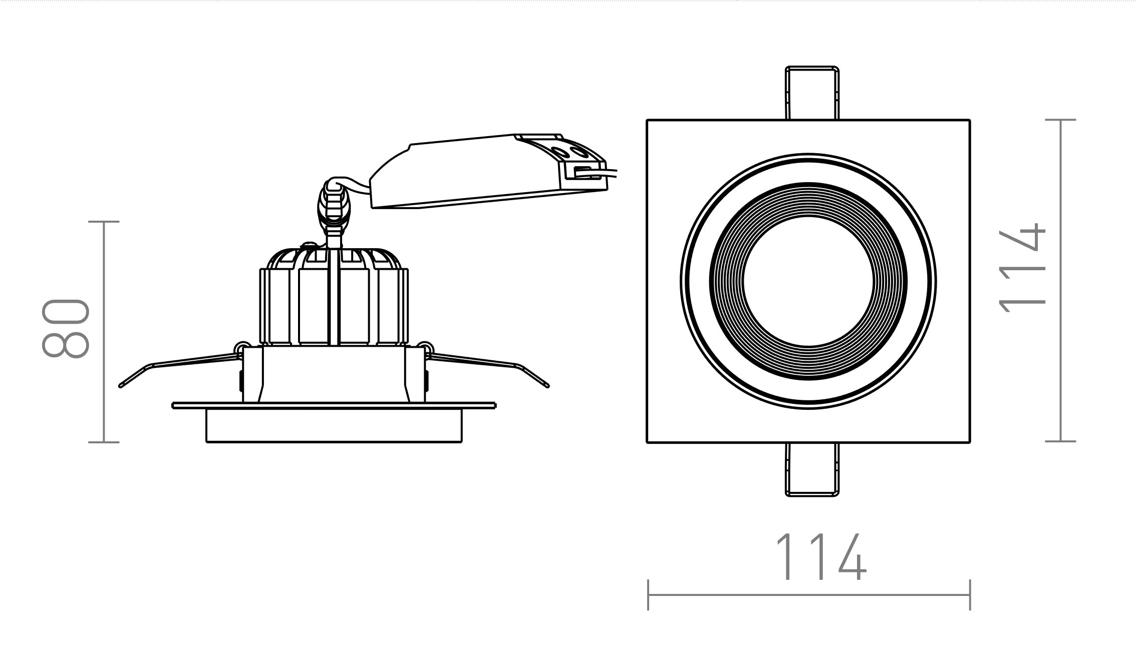 SHARM SQ I wpuszczana lampa - Product sketch