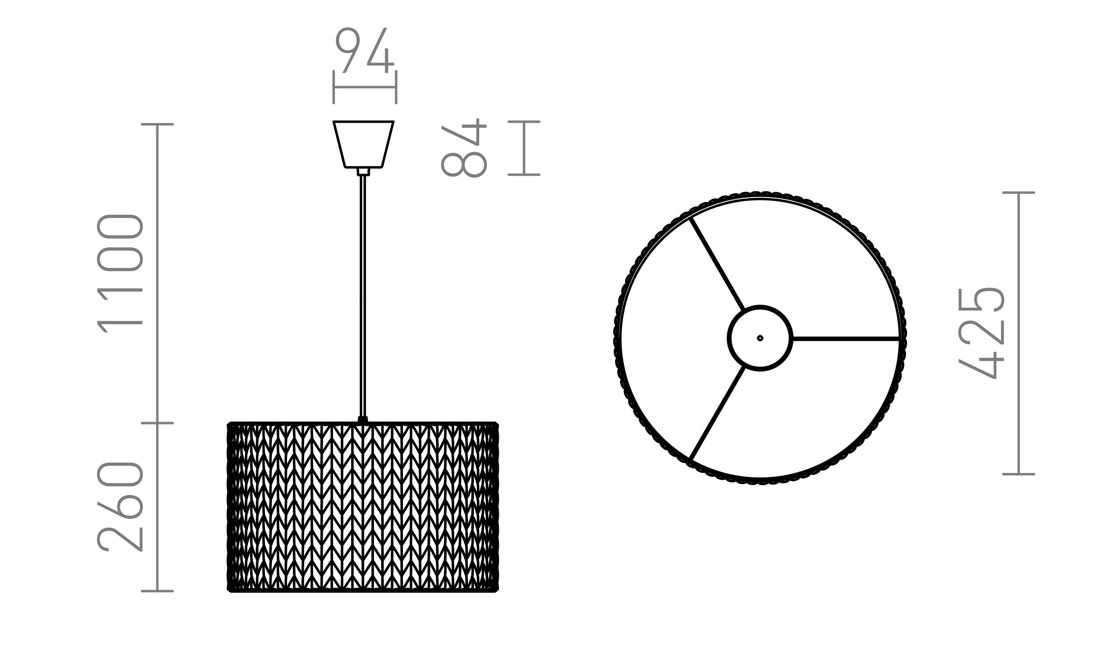 AINO 40 κρεμαστό λαμπτήρας - Product sketch