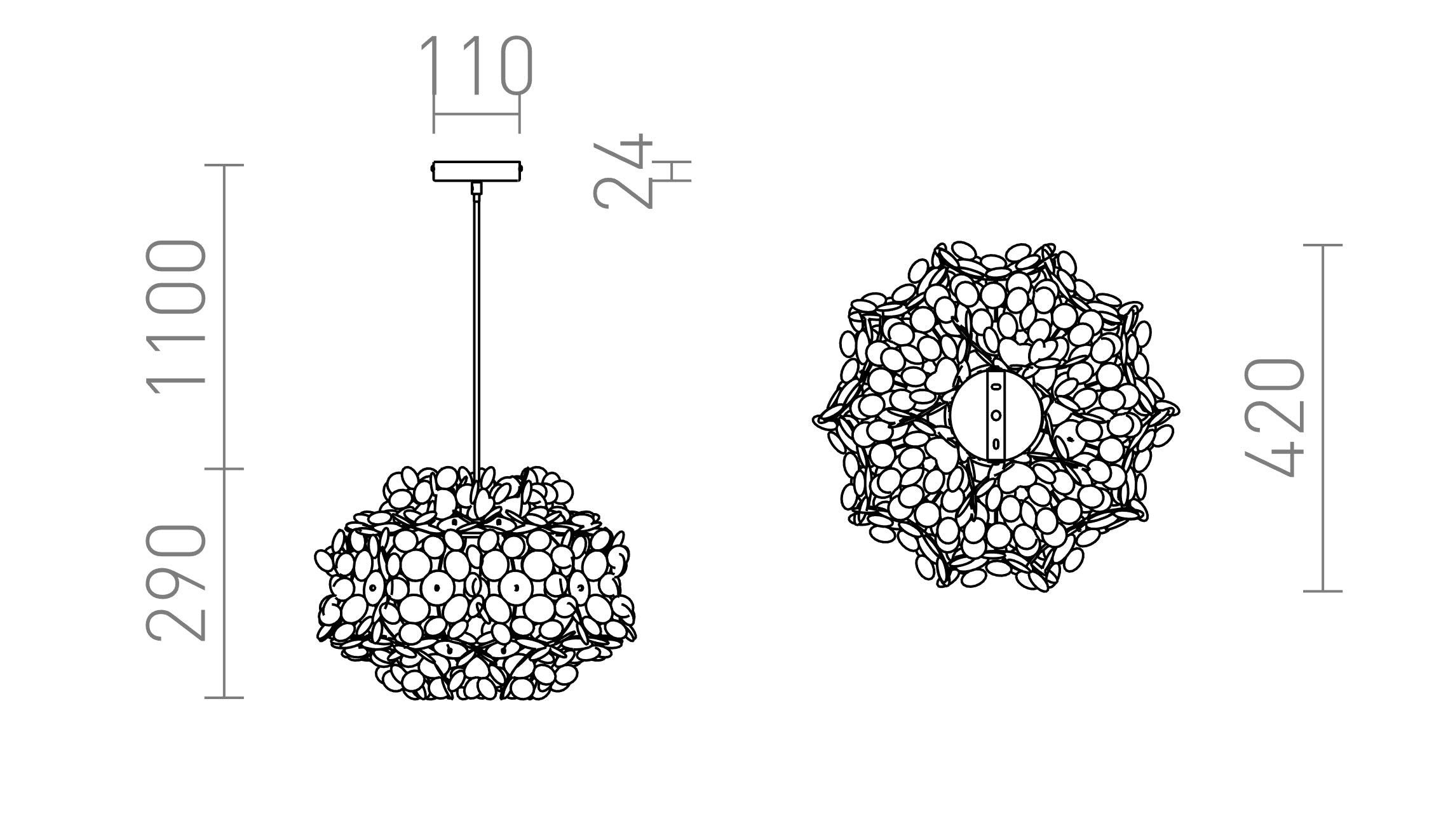 CONFETTI suspendat lampă - Product sketch