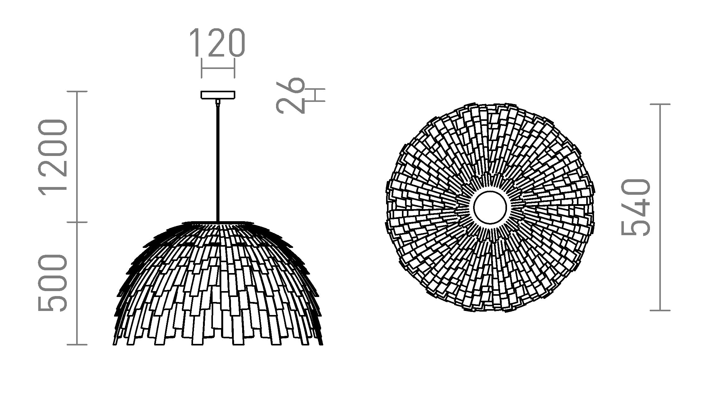 RARA pendant lamp - Product sketch