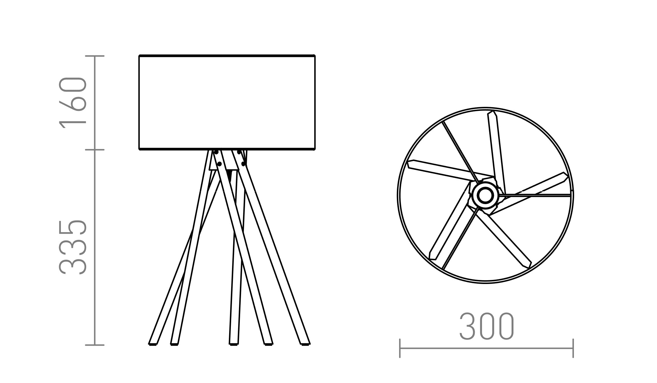 EL PASO stołowa lampa - Product sketch