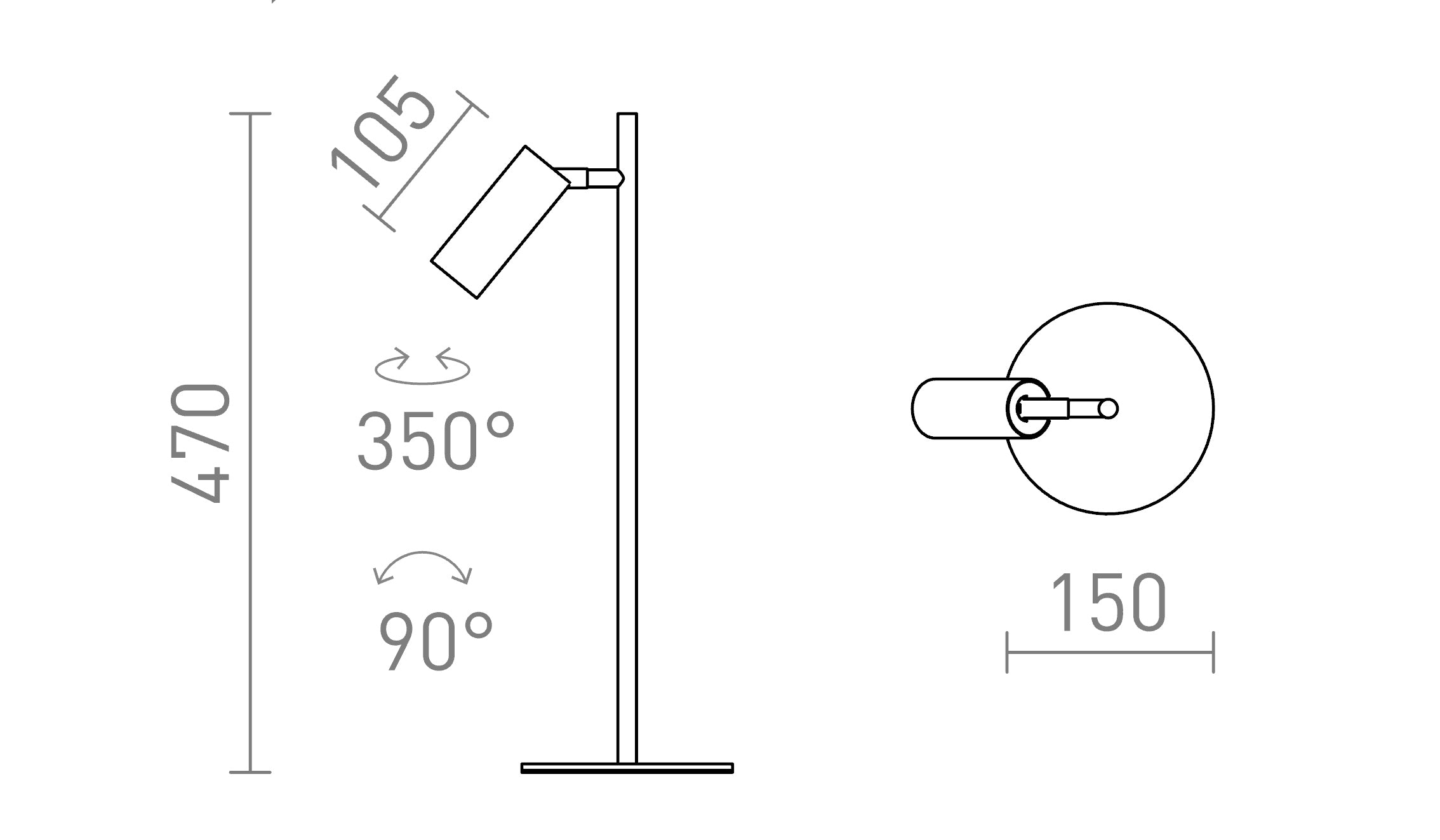 TAPIO pöytävalaisin lamppu - Product sketch