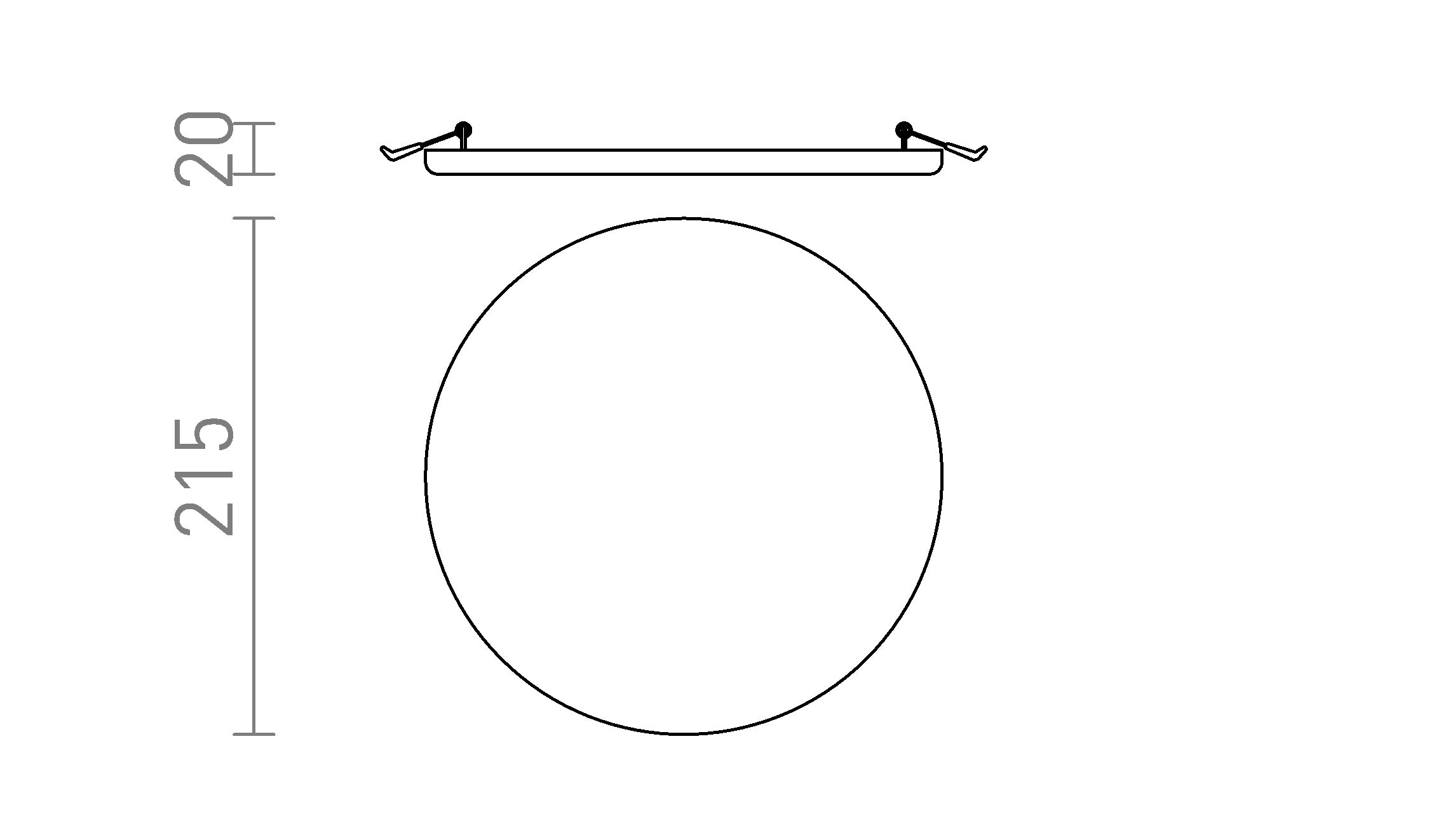 BELI R 21 infälld lampa - Product sketch