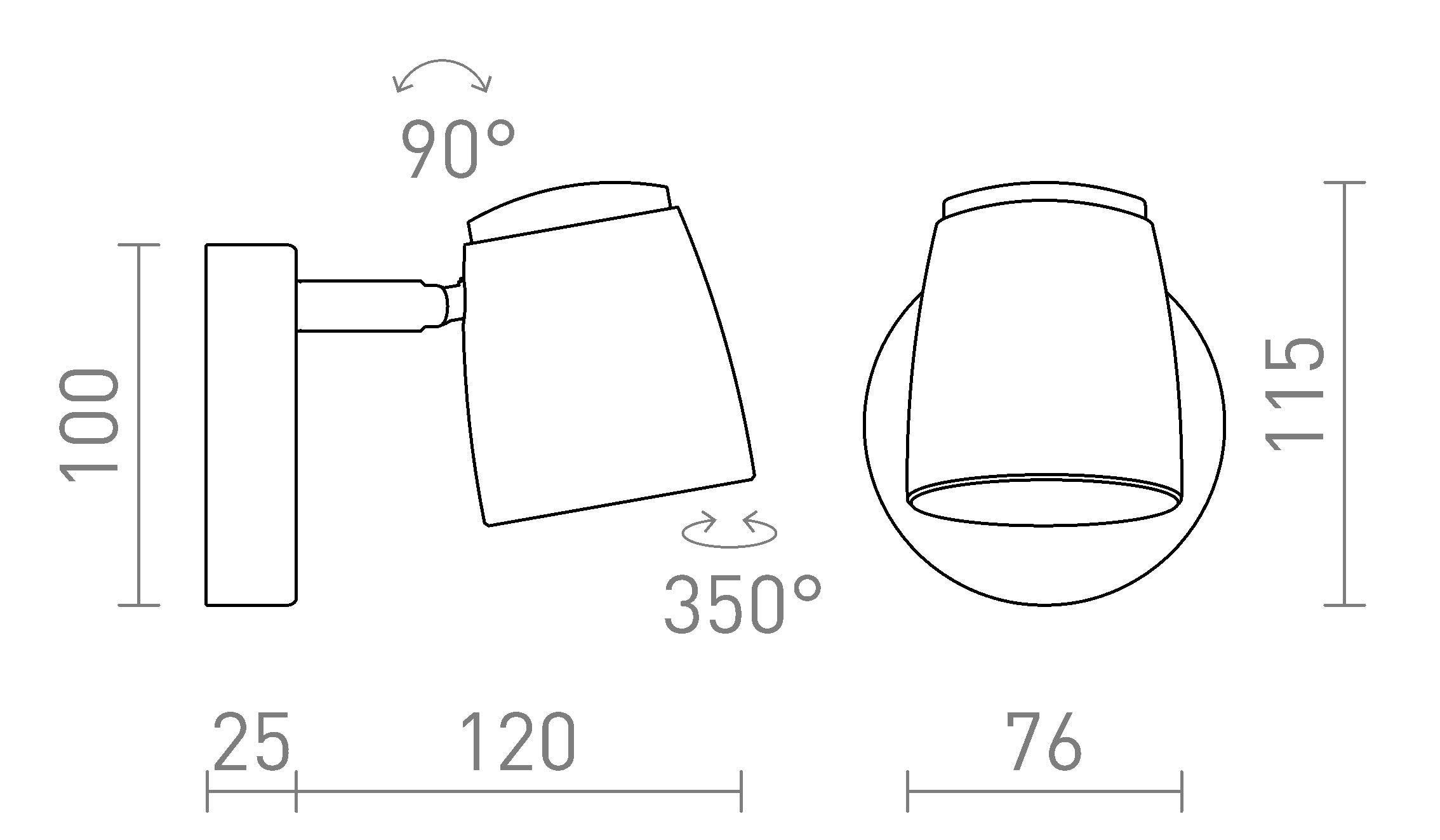 JOLI I zidna lampa - Product sketch