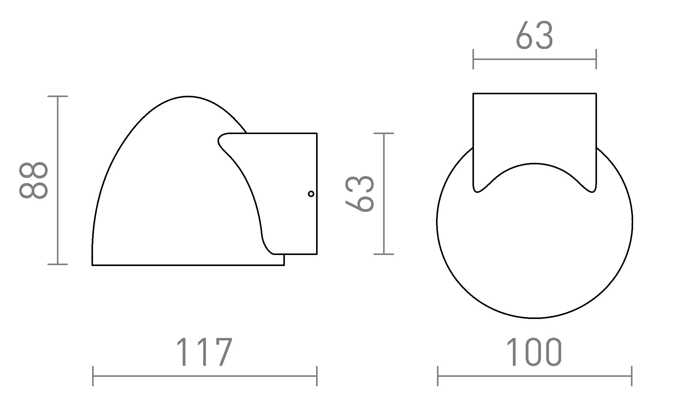 BOURDON vägg lampa - Product sketch