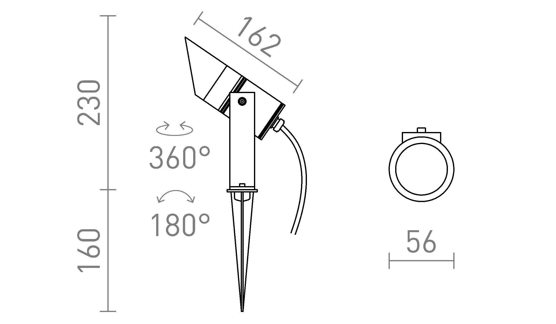 LORCA за забождане лампа - Product sketch
