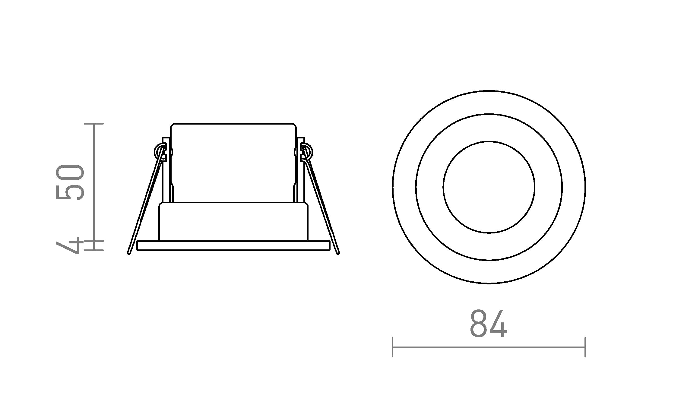 BELLA LED wpuszczana lampa - Product sketch