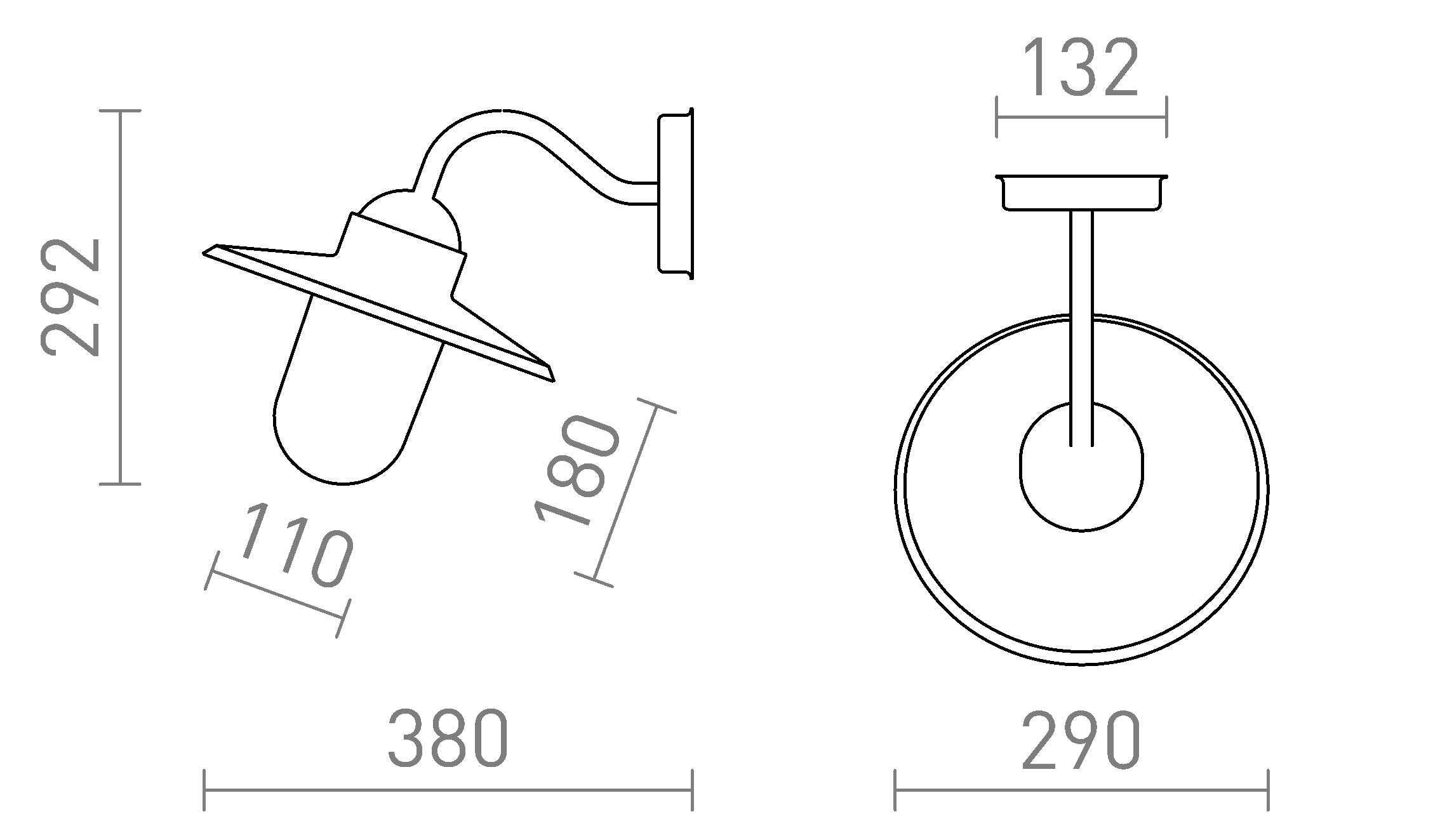 BEACON muro lámpara - Product sketch