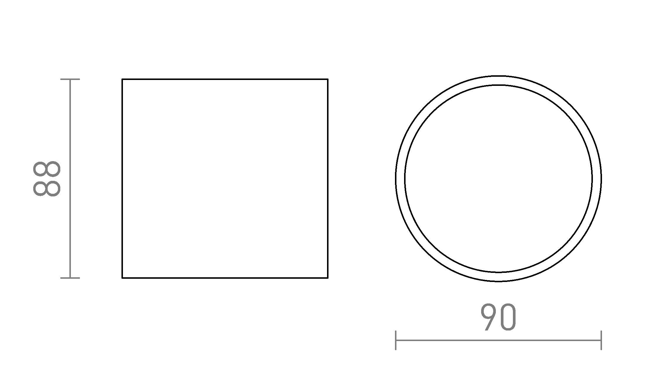 SENZA R plafonnier lampe - Product sketch