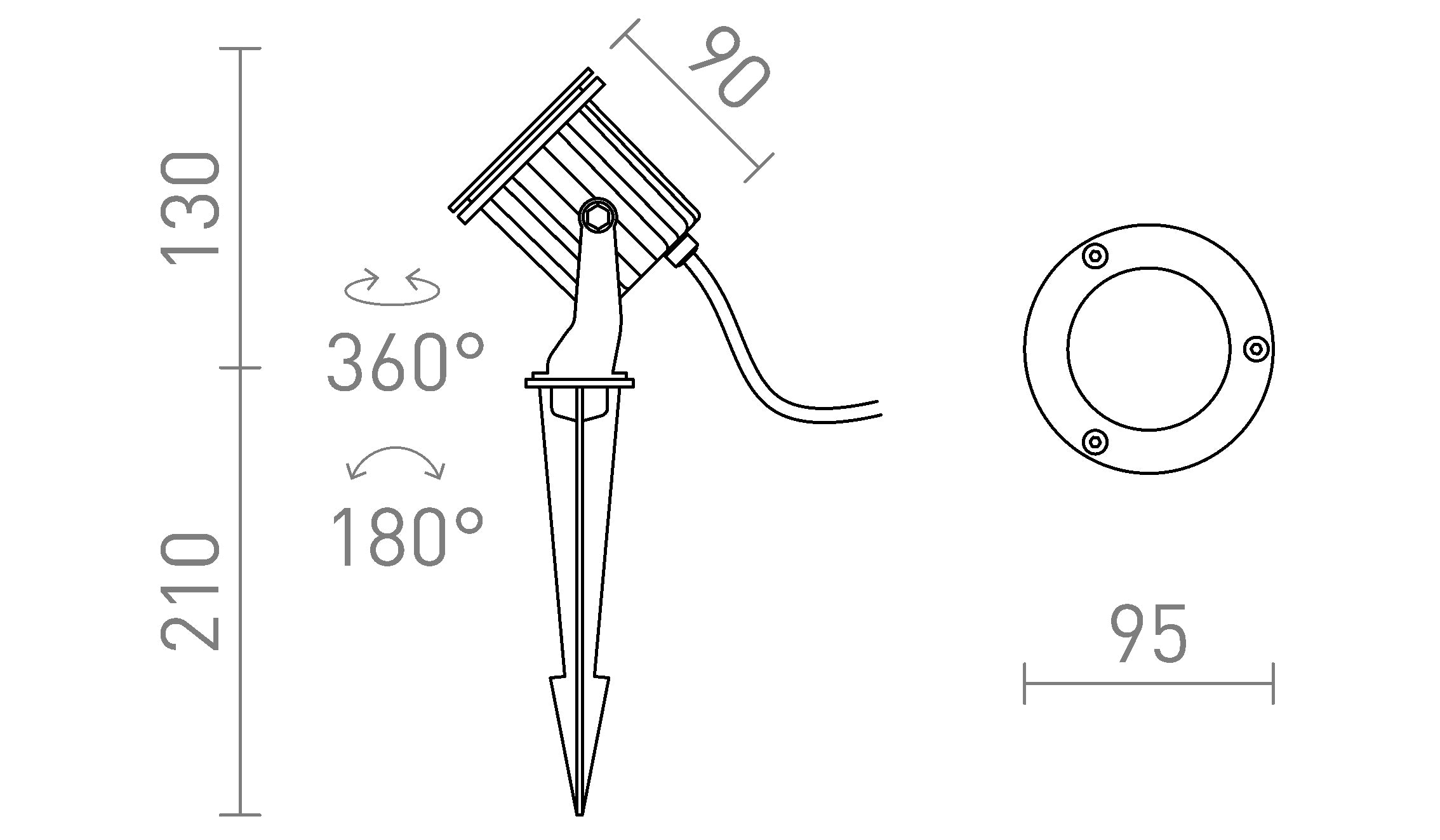 BLUESTAR piikillä lamppu - Product sketch