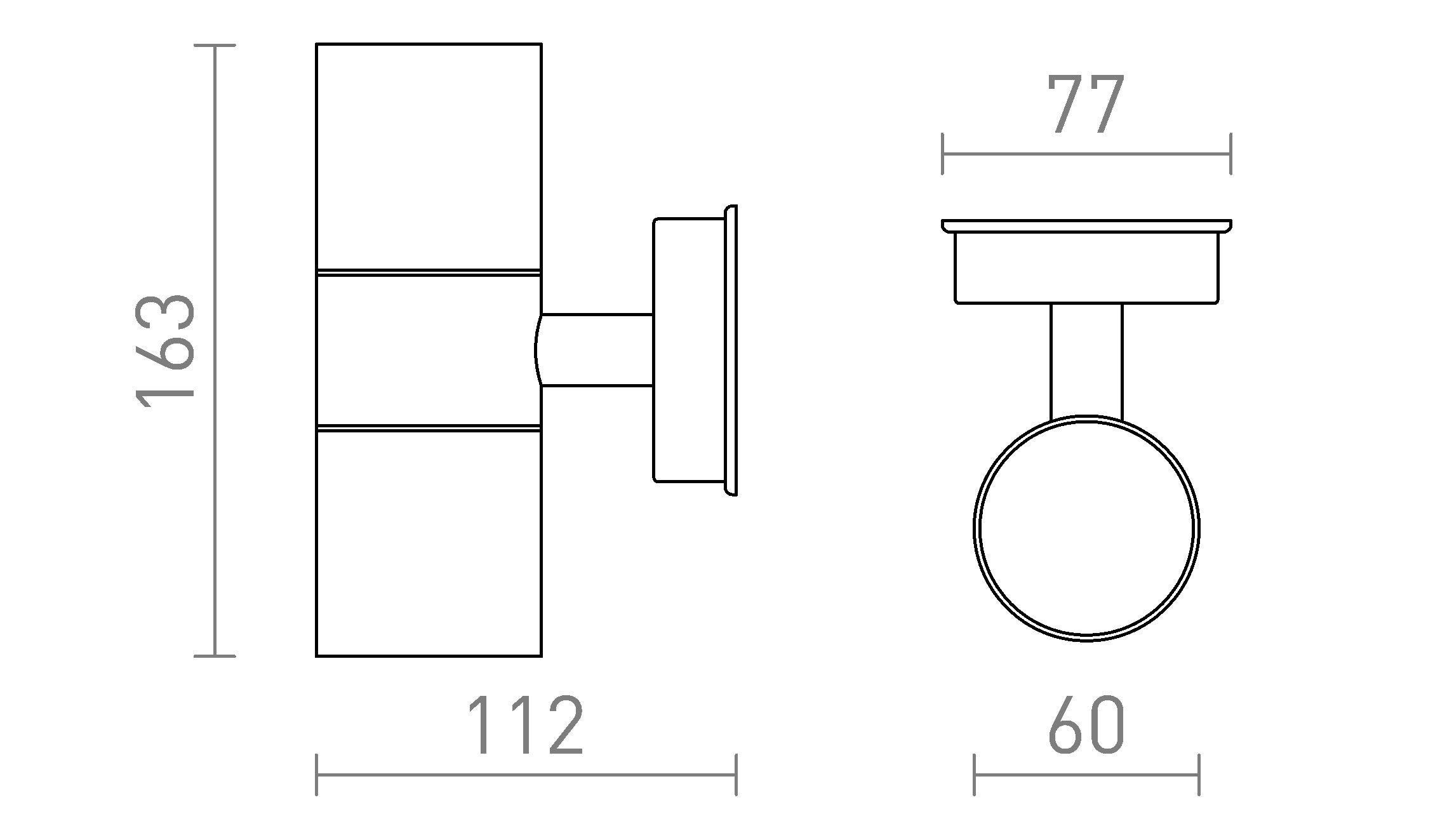 SORANO II da parete lampada - Product sketch