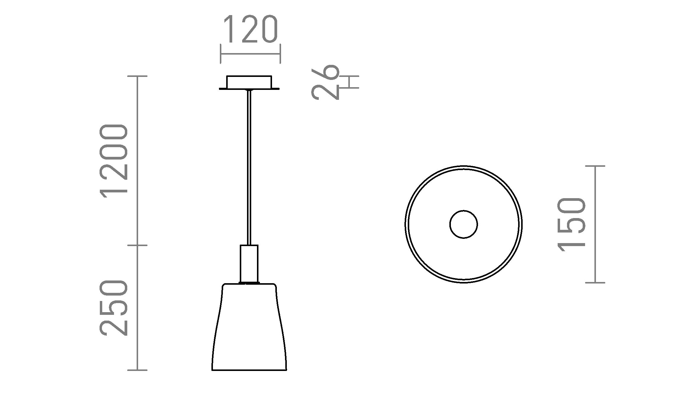 BELLINI M LED a sospensione lampada - Product sketch