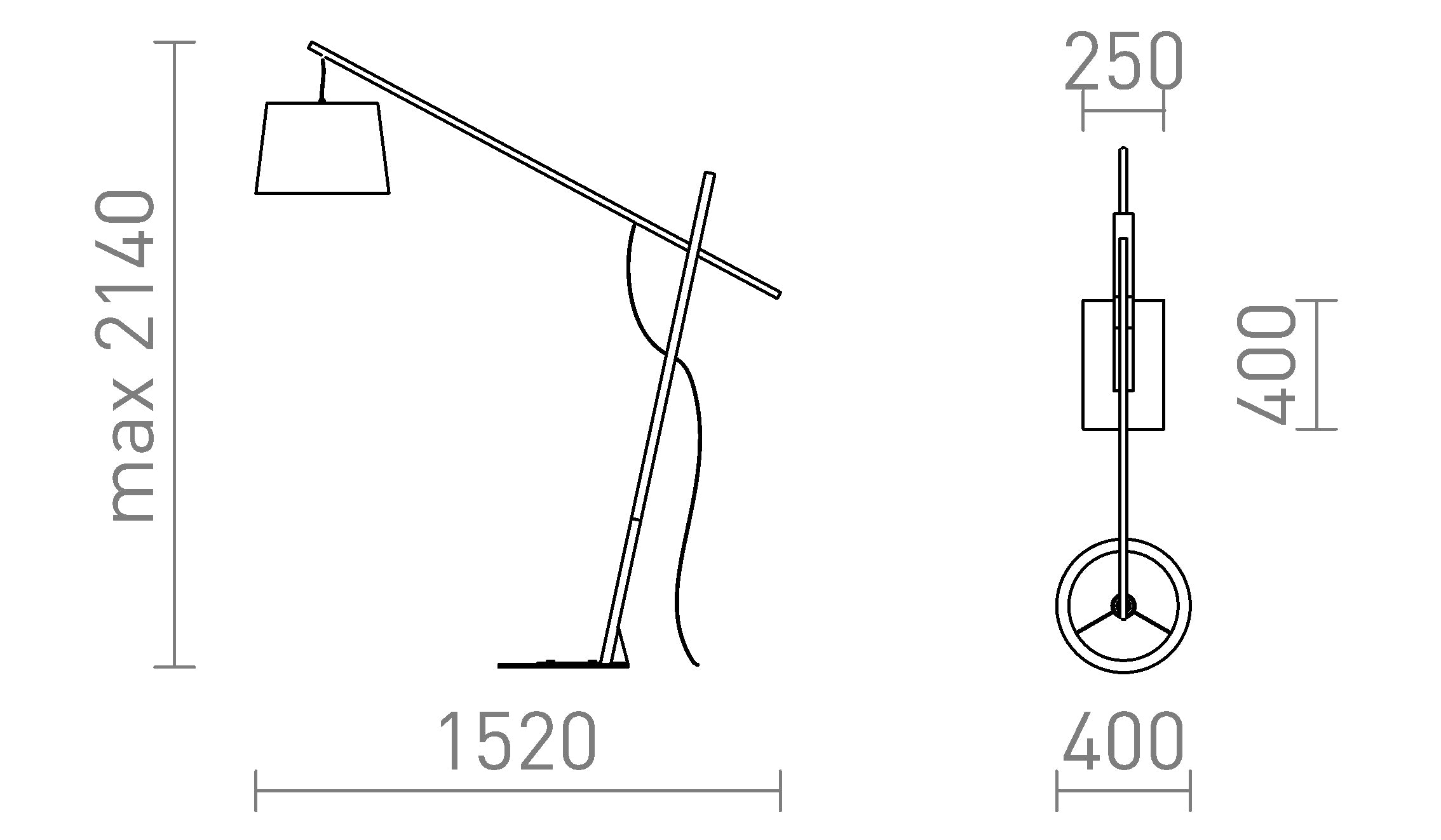 DANTE podłogowa lampa - Product sketch