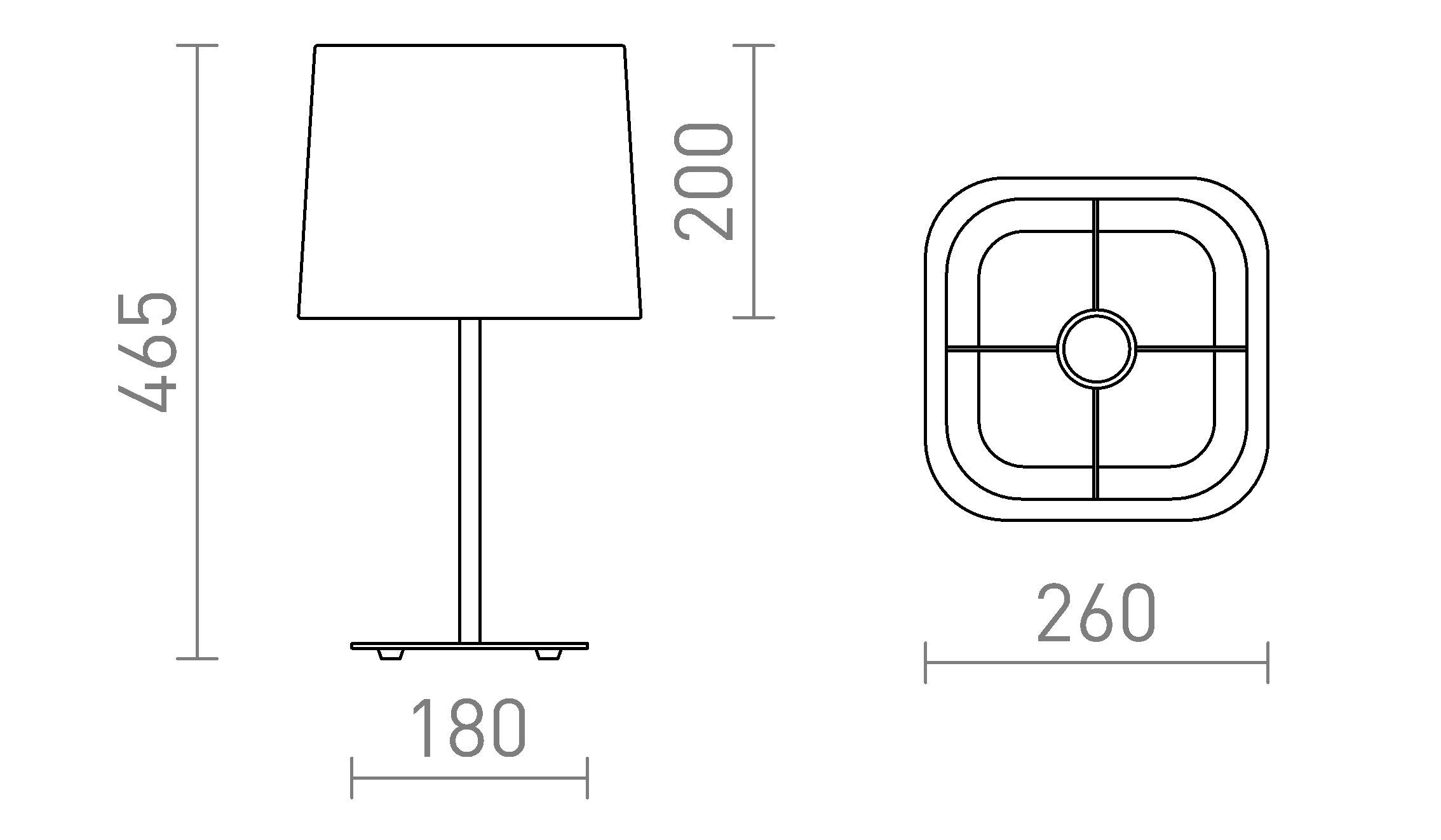 PERTH table lampe - Product sketch