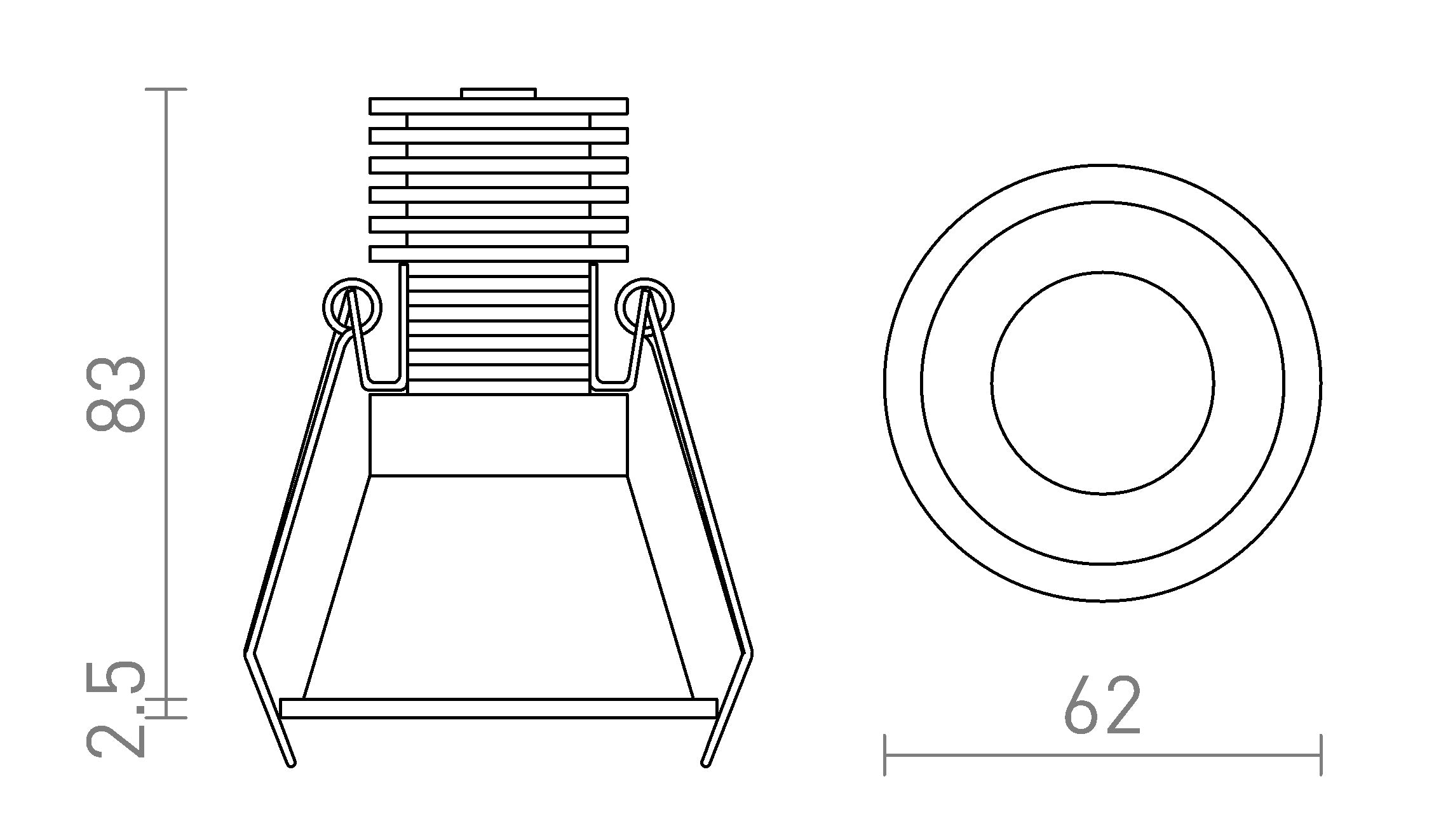OWEN DIMM incastrat lampă - Product sketch