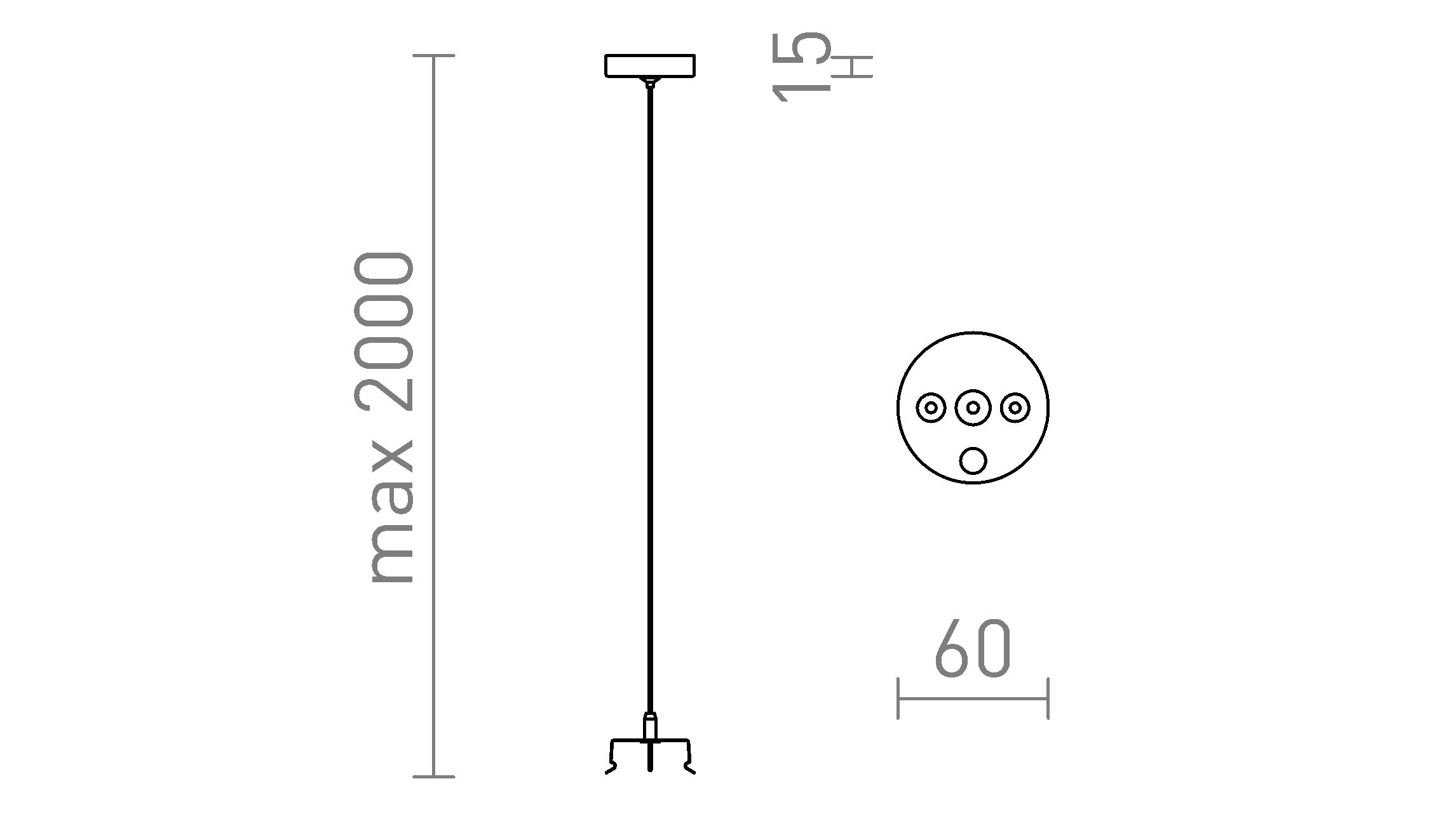 TRIDENT PRO zestaw wiszący 2 szt - Product sketch