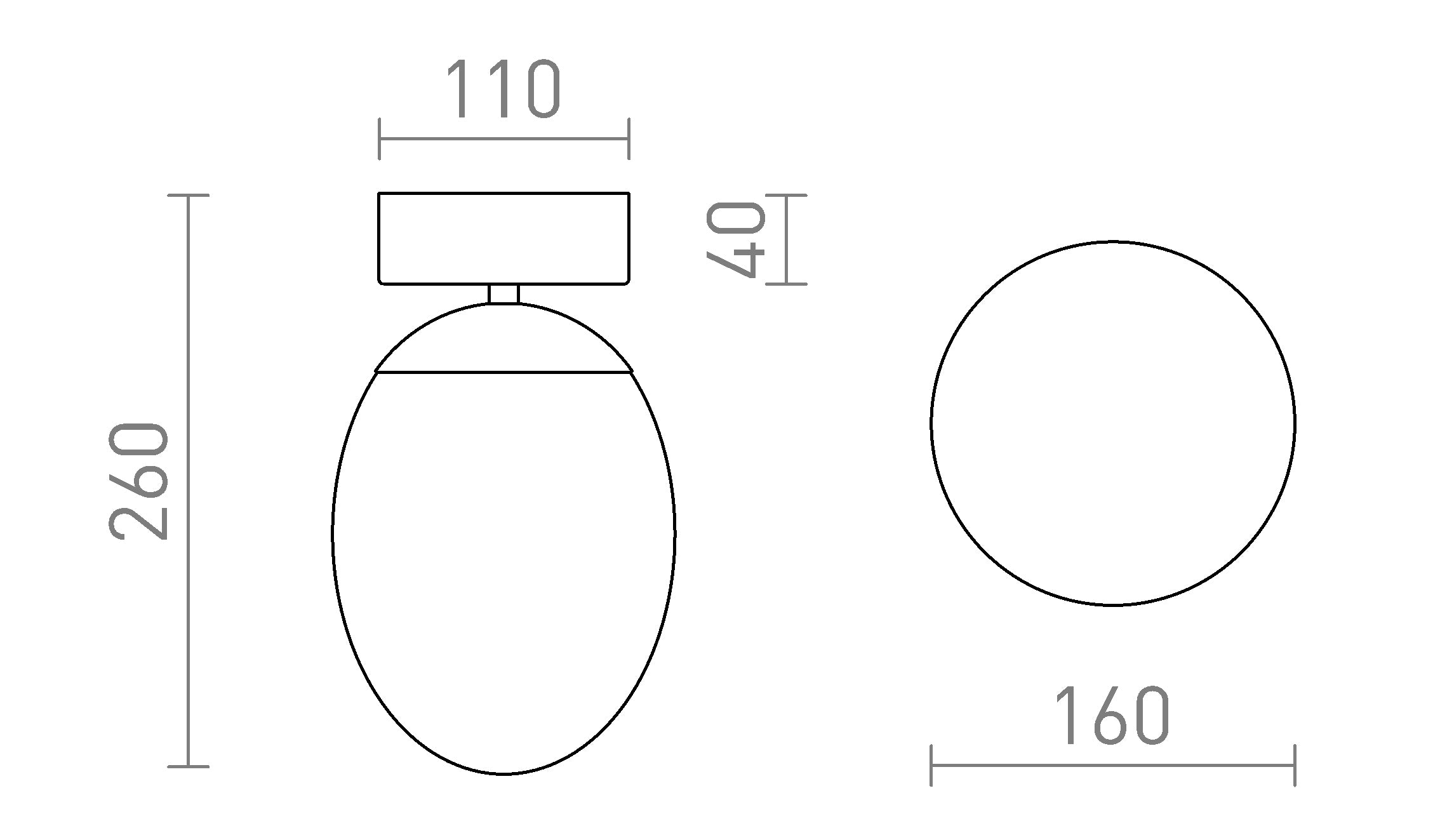 MERINGUE 16 techo lámpara - Product sketch