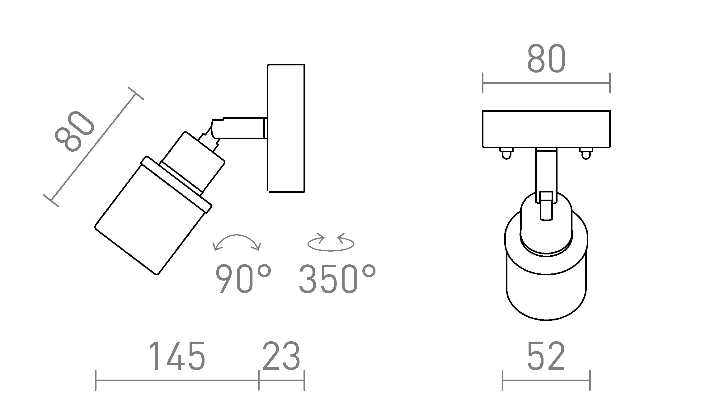 LINN I ścienna lampa - Product sketch