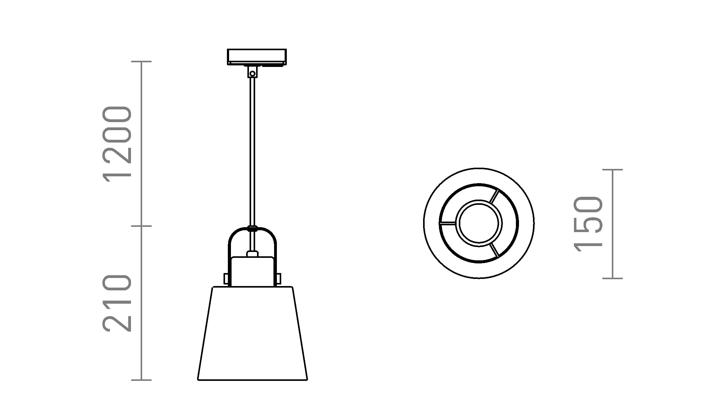 CHOUPETTE do szyny 1-faz. - Product sketch