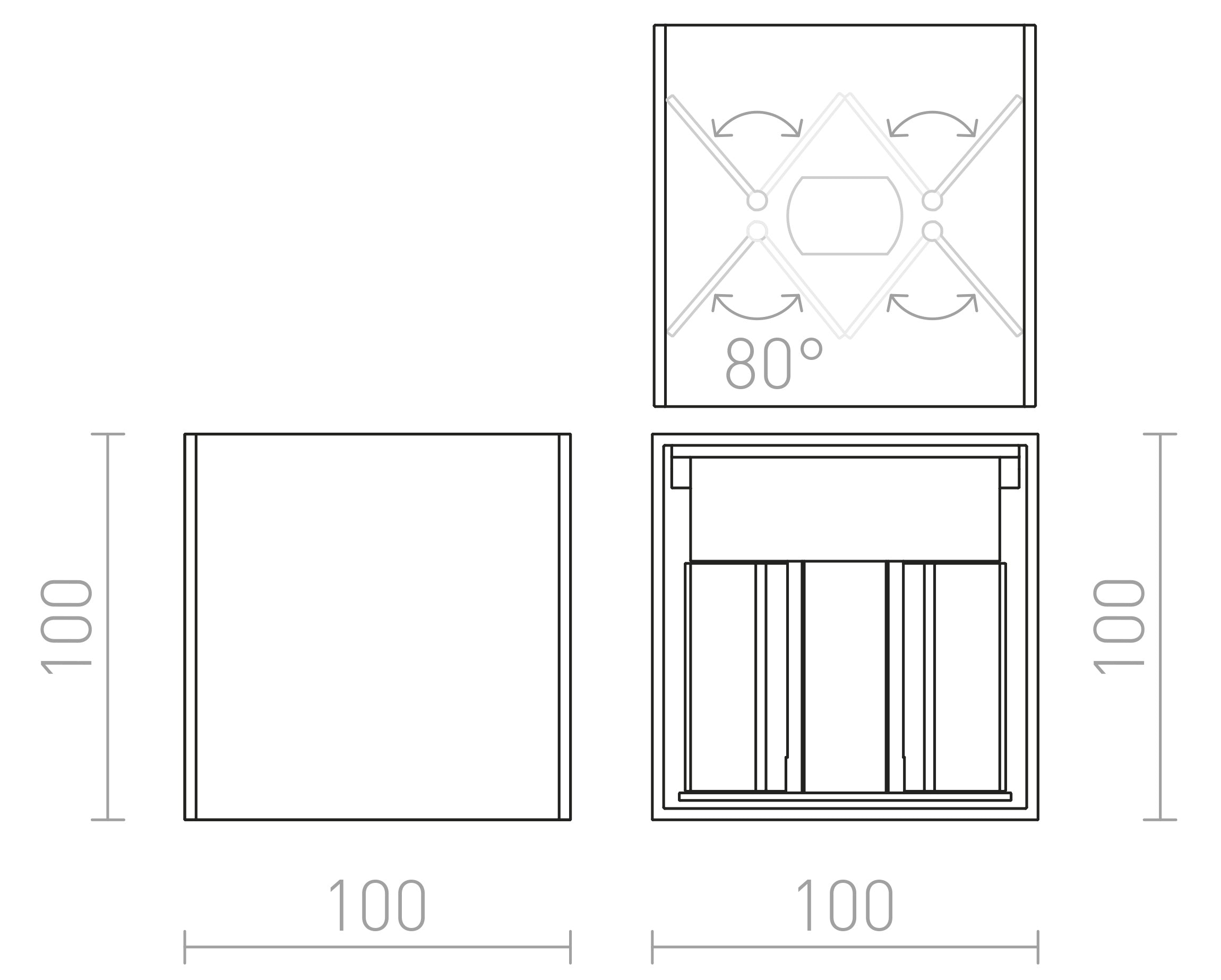 TITO SQ DIMM ścienna lampa - Product sketch