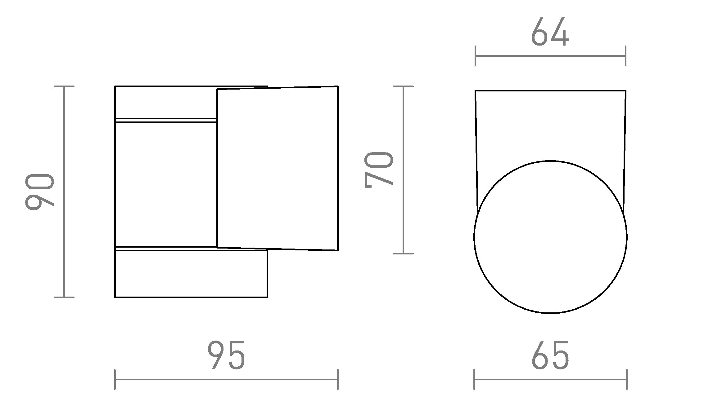 MIZZI NEW I vägg lampa - Product sketch