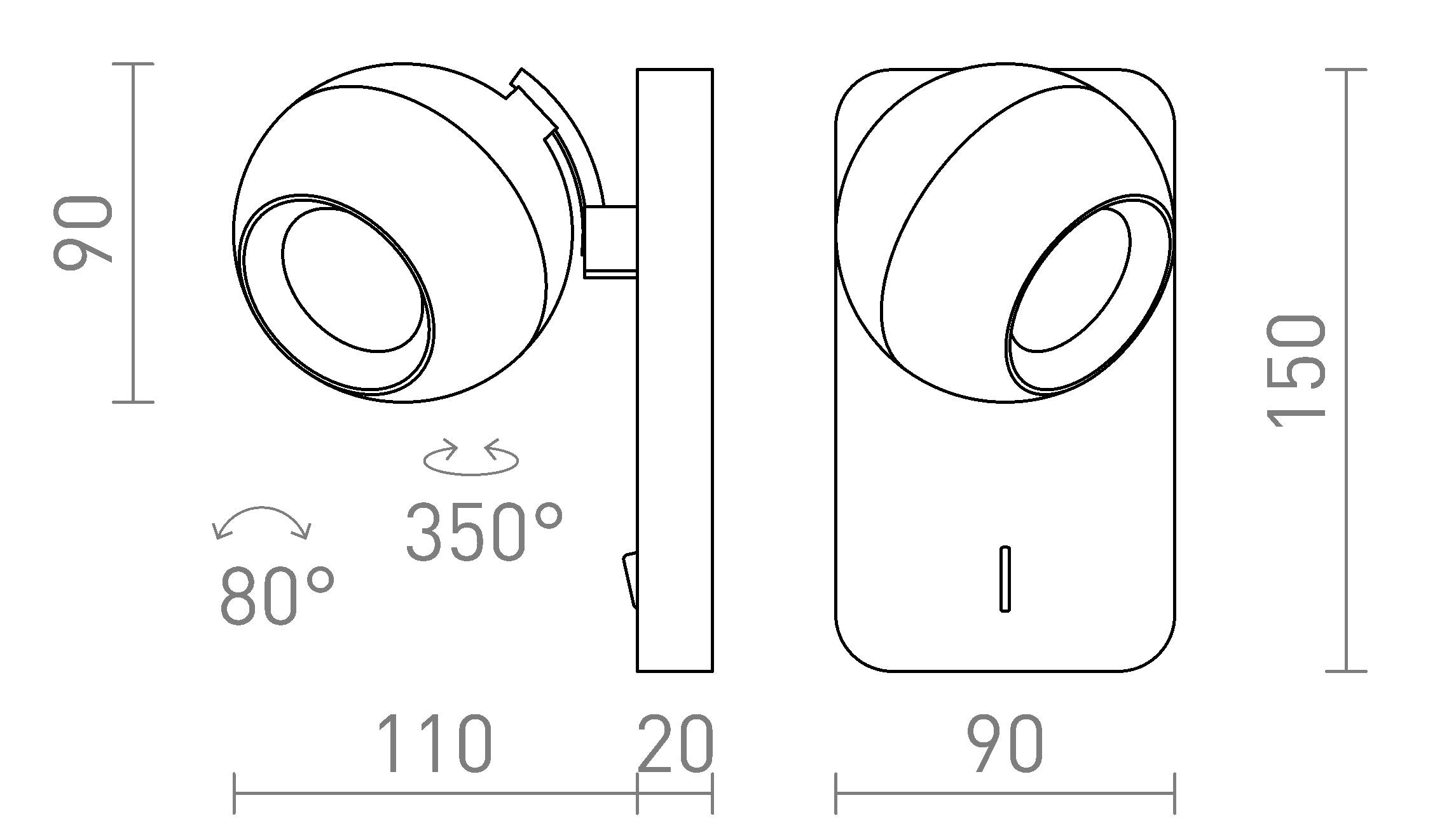 SIENA murale lampe - Product sketch