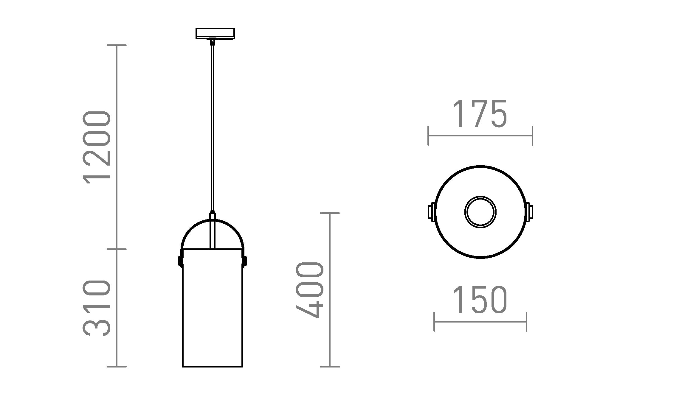 JULIETTA 31 para calha monofásica - Product sketch