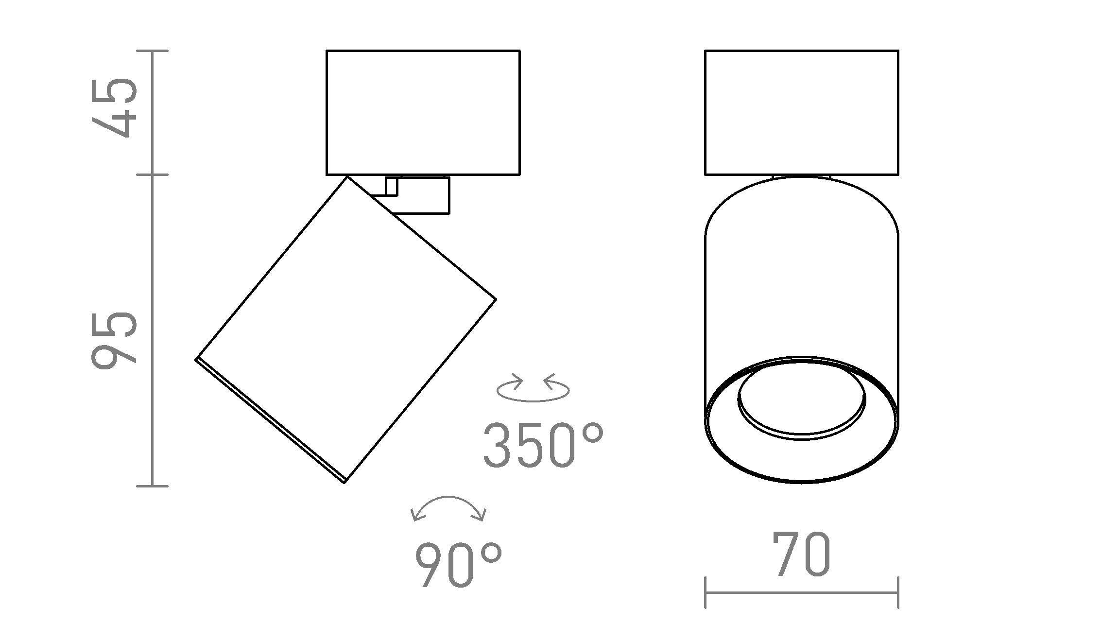 DARIO таванна лампа - Product sketch
