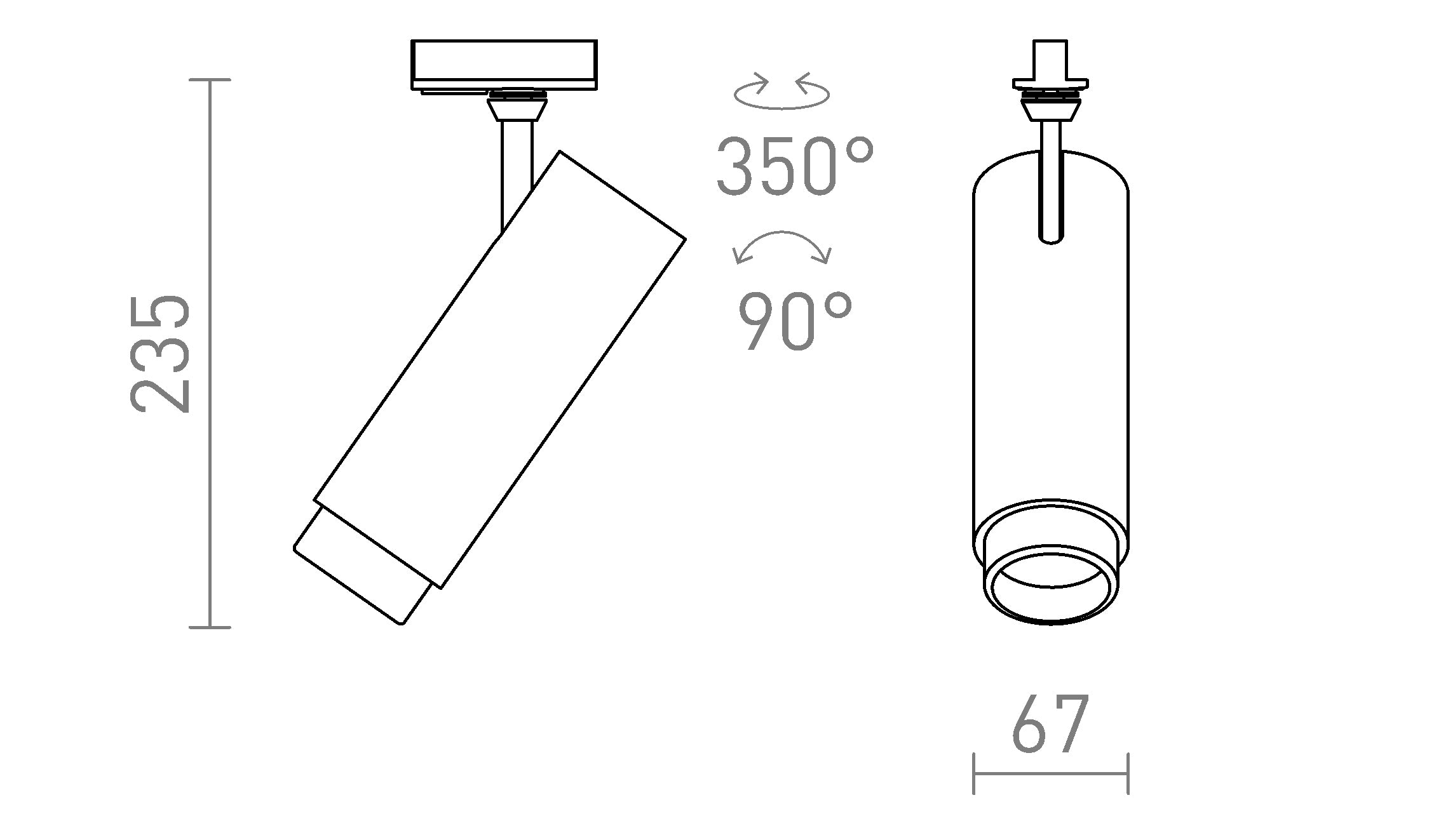 FOCUS 20 DIMM voor 1f. stroomrail - Product sketch