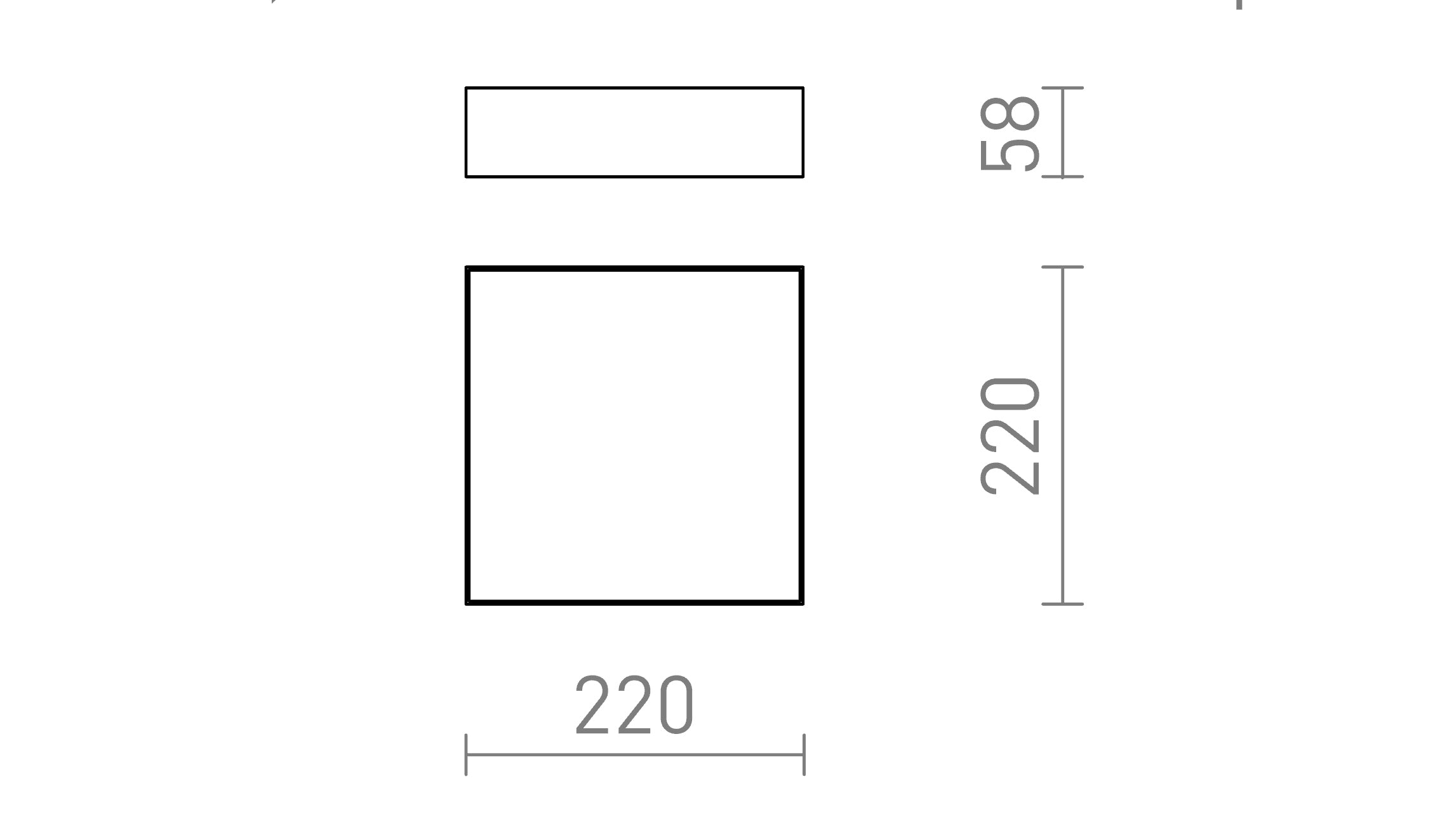LARISA SQ 22 DIMM таванна лампа - Product sketch