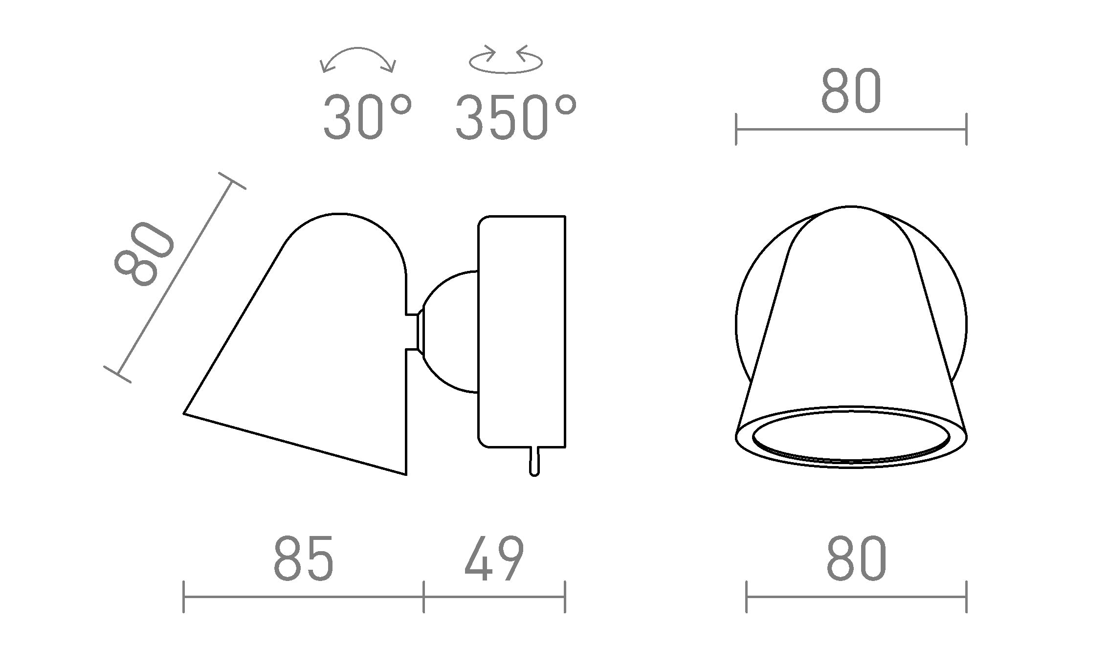 STIG стенна лампа - Product sketch