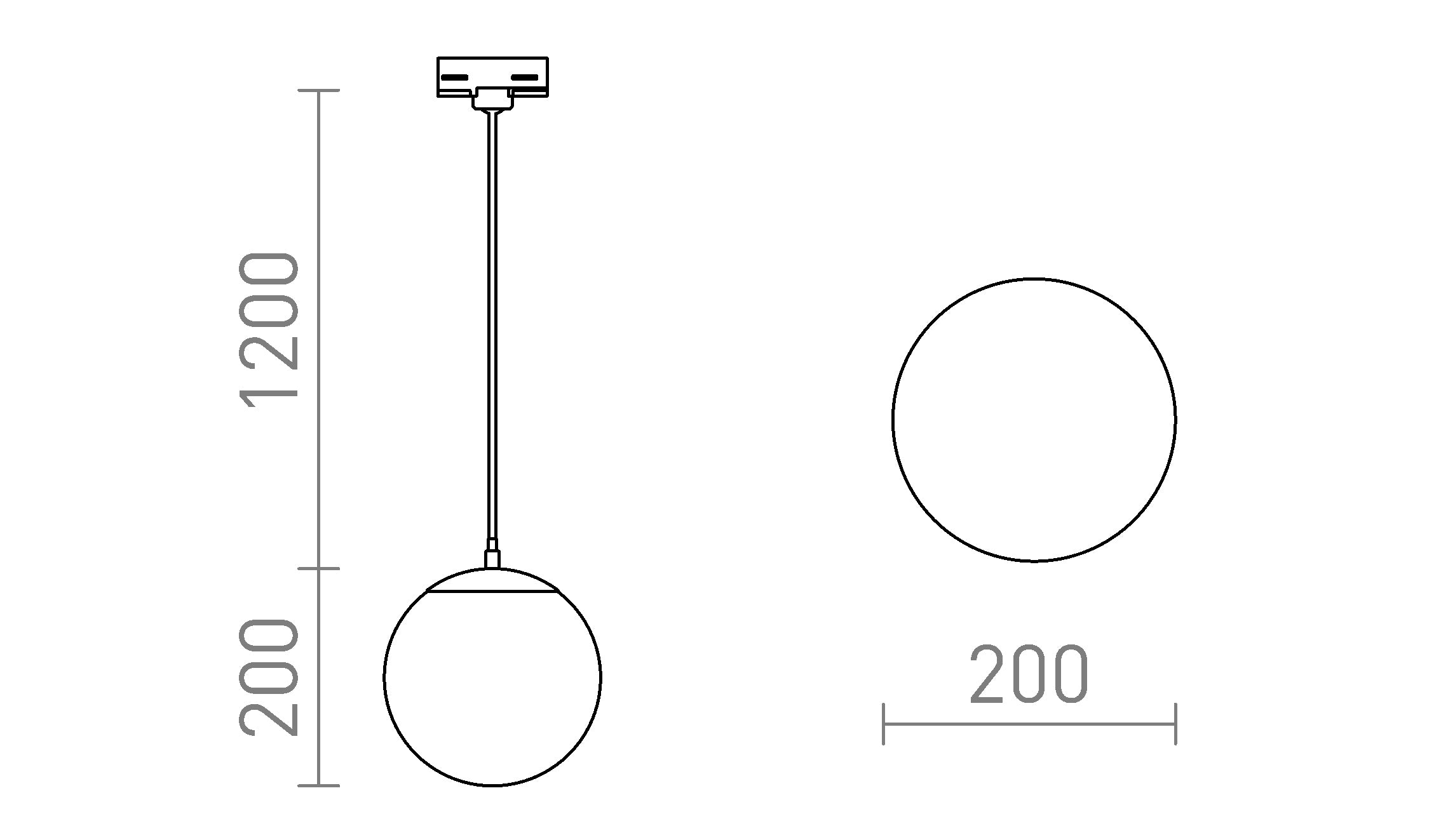 LUNA 20 pentru șină cu 3-circuite - Product sketch