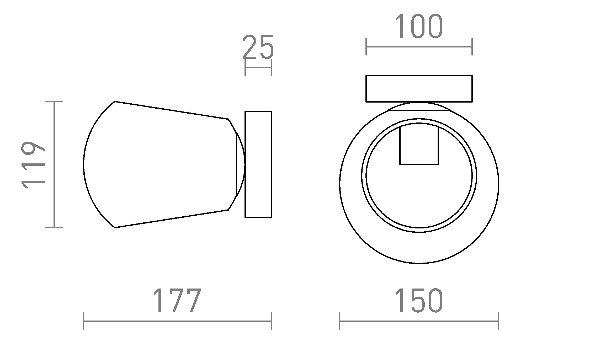 SOLARIS Aufbauleuchte lampe - Product sketch